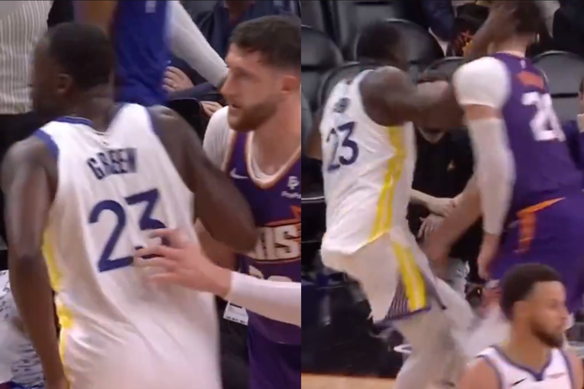 Draymond Green was ejected after flagrant foul on Nurkic.