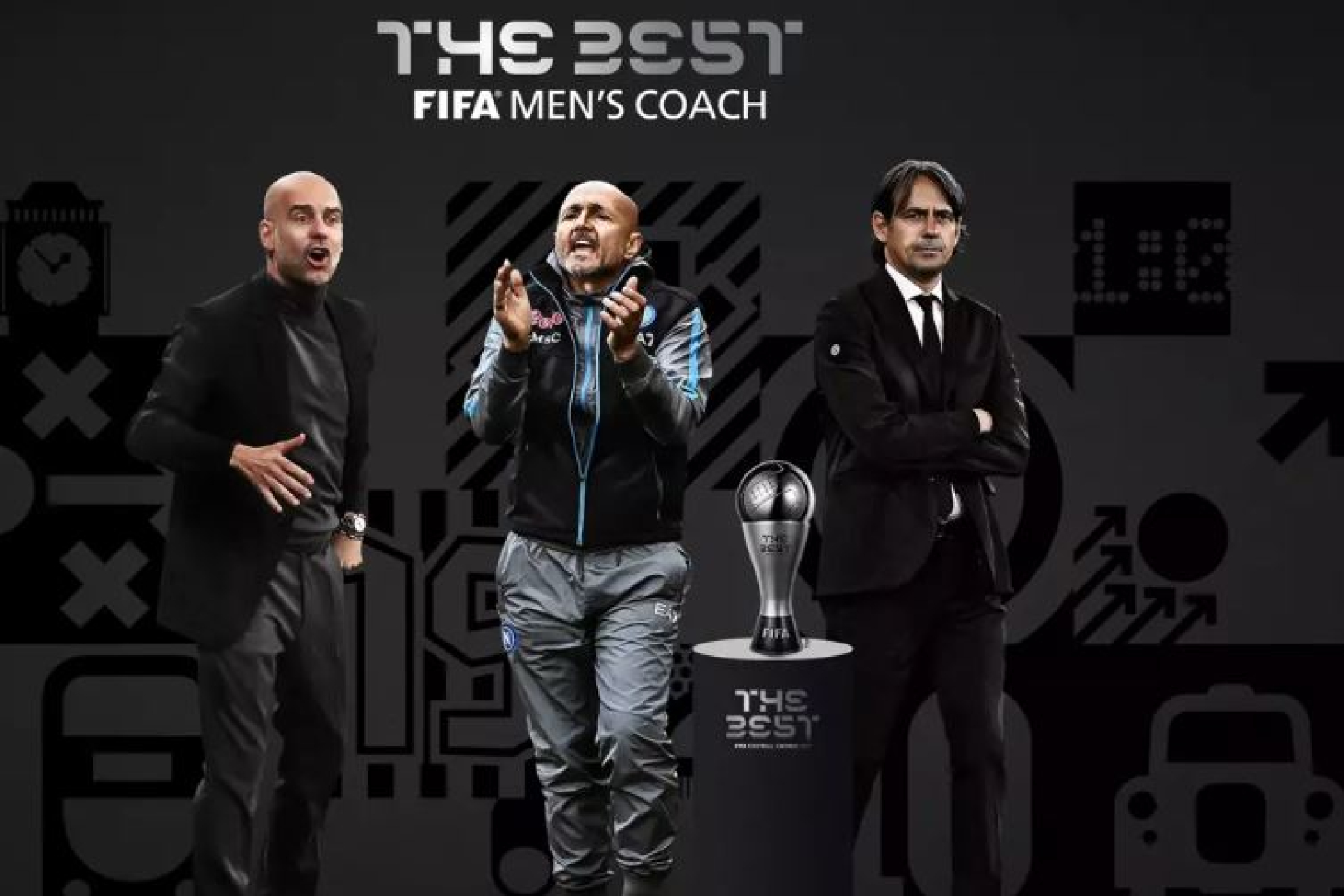 Pep Guardiola, Simone Inzaghi y Luciano Spalletti, finalistas a mejor entrenador del año de The Best