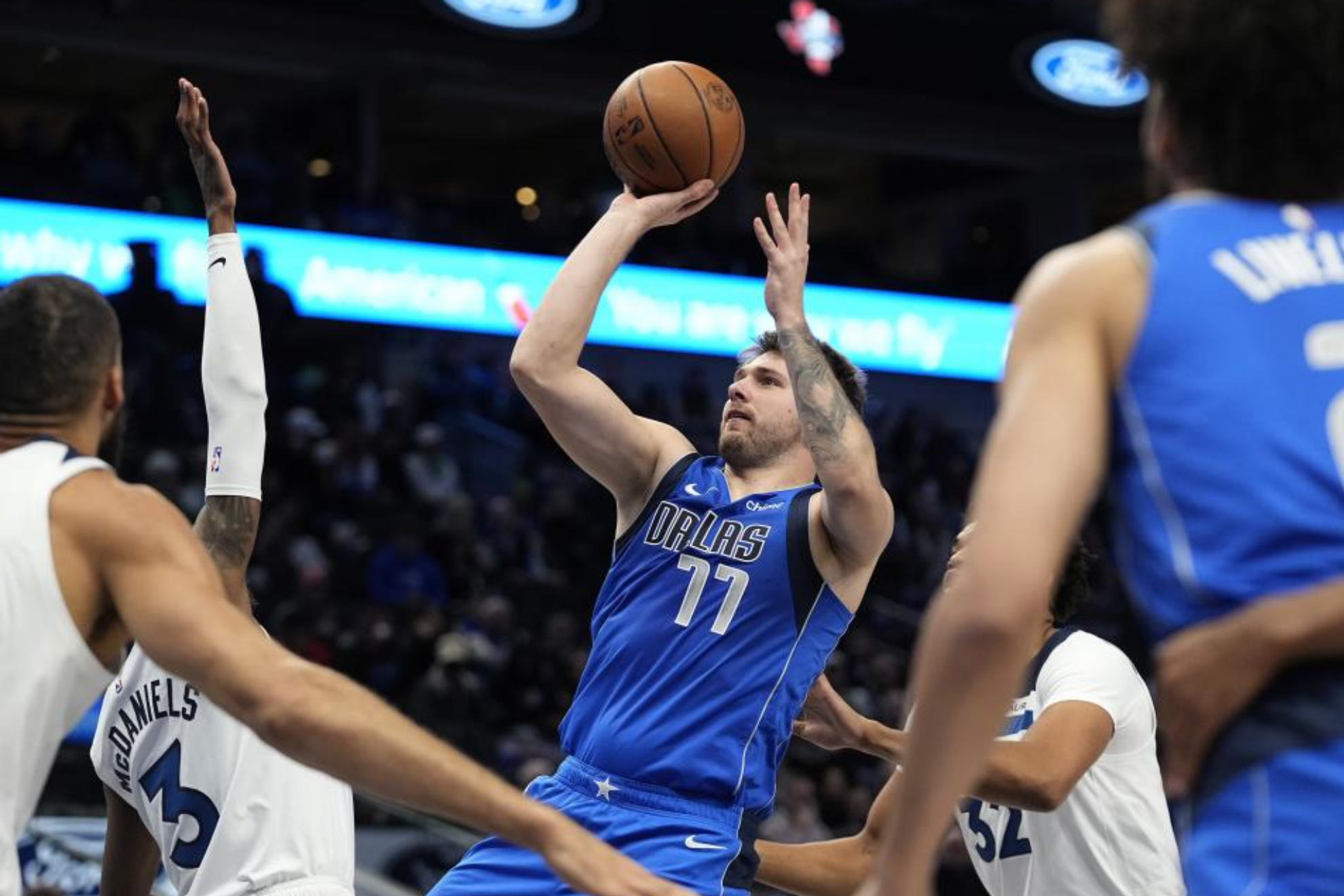 Luka Doncic in action against the Minnesota Timberwolves