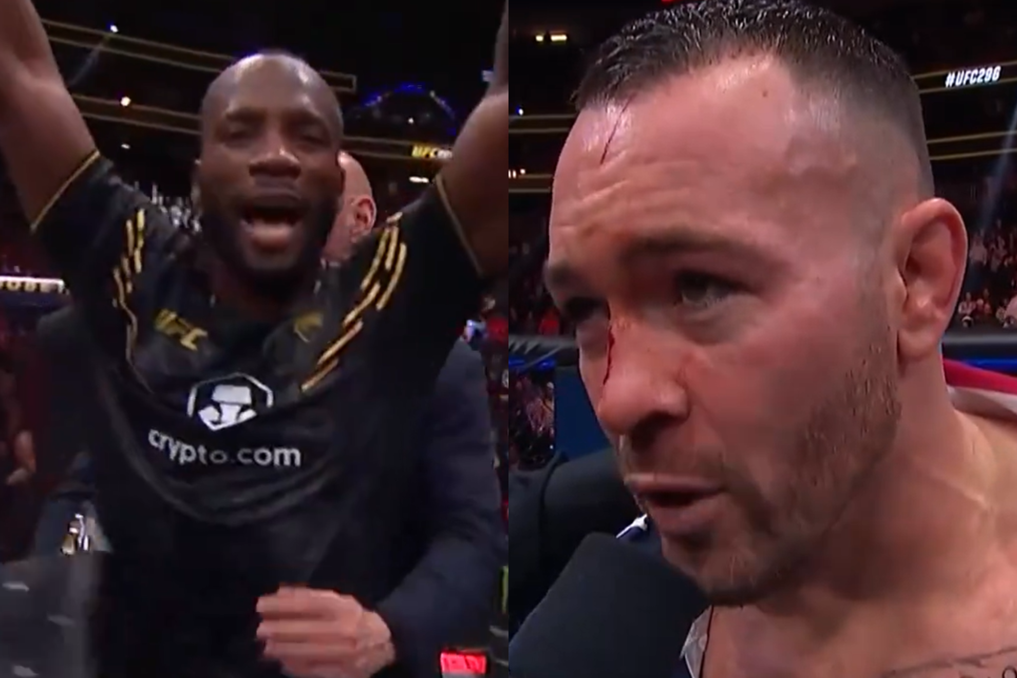 Leon Edwards (left) and Colby Covington (right).