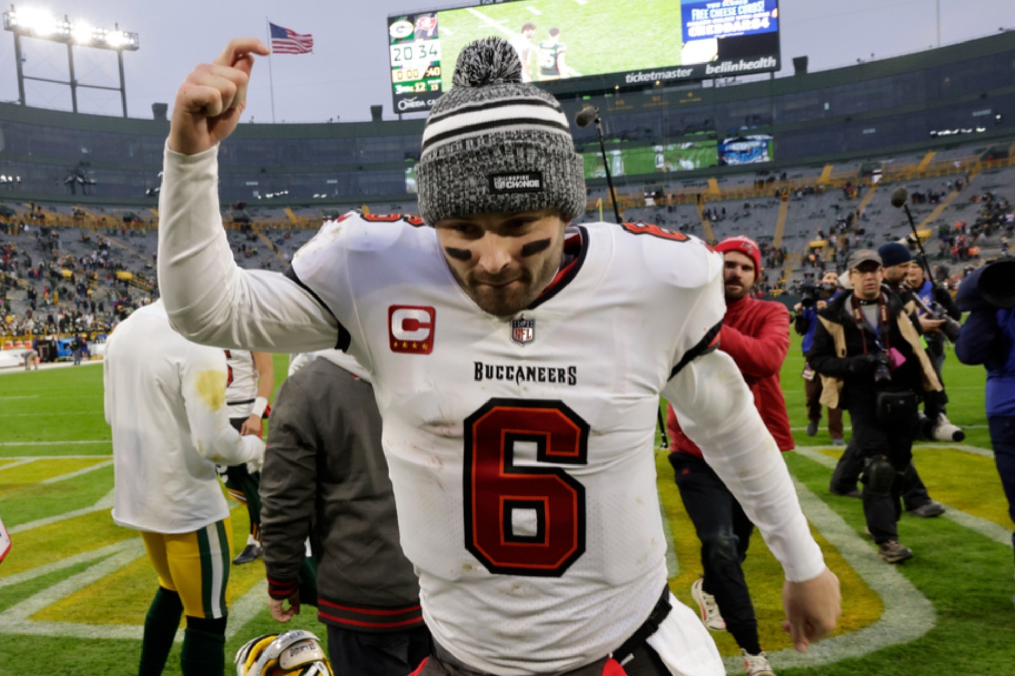 Baker Mayfield scored four touchdowns against the Packers in Week 15