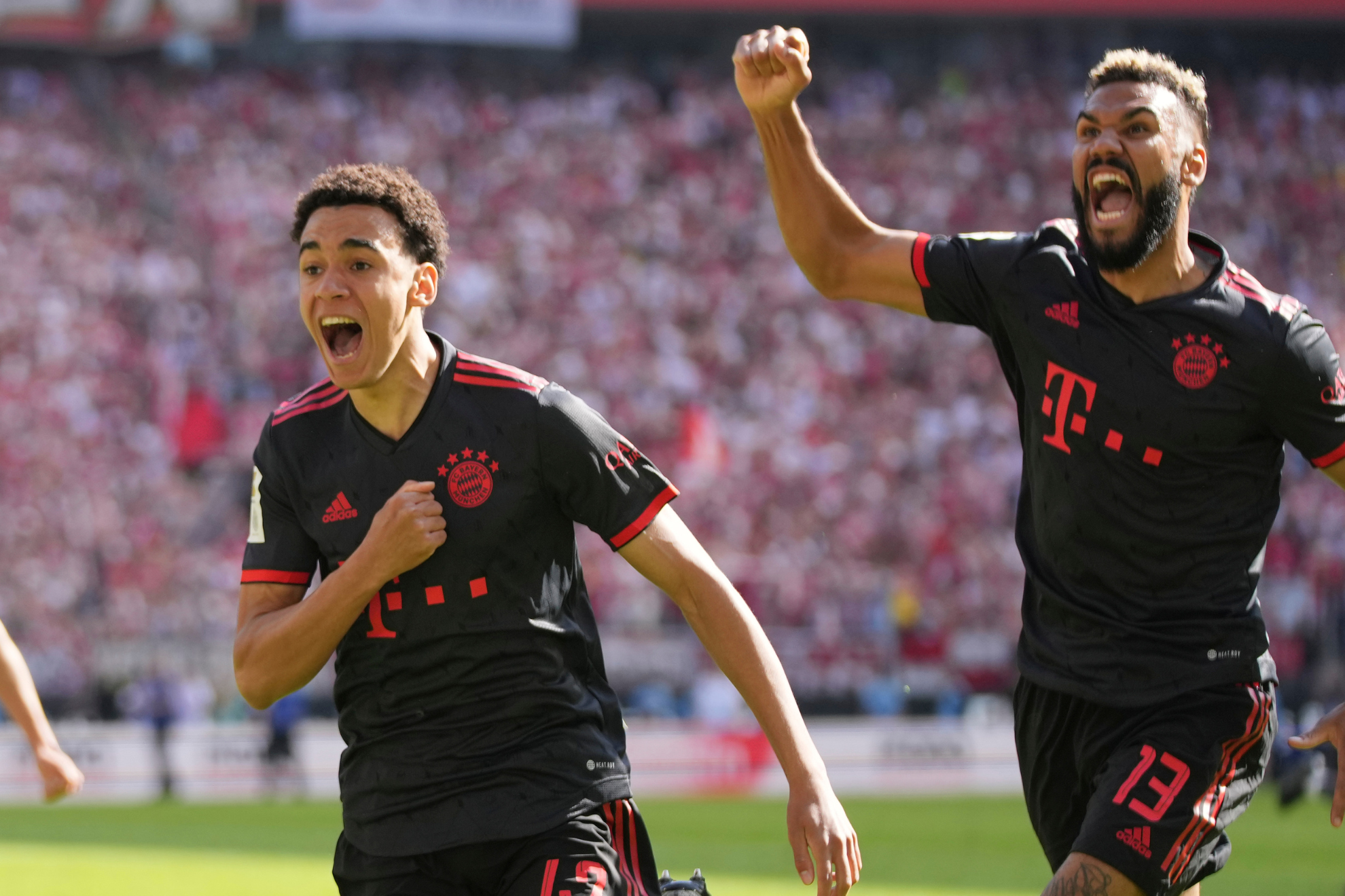 Twenty-year-old phenom Musiala (left) scored the goal that brought Bayern its record 33rd Bundesliga crown.