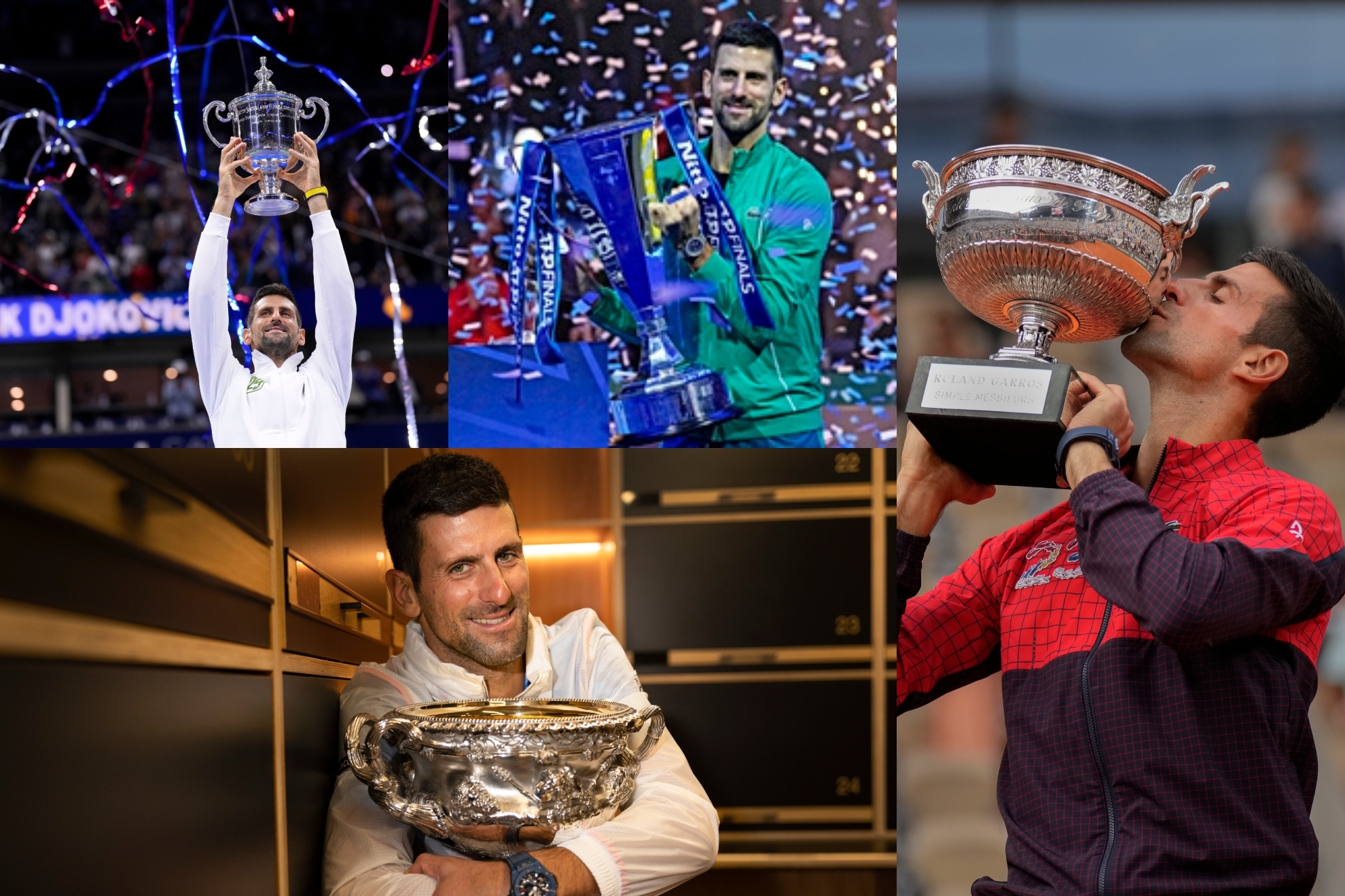Djokovic, con los tres grandes y las ATP Finals