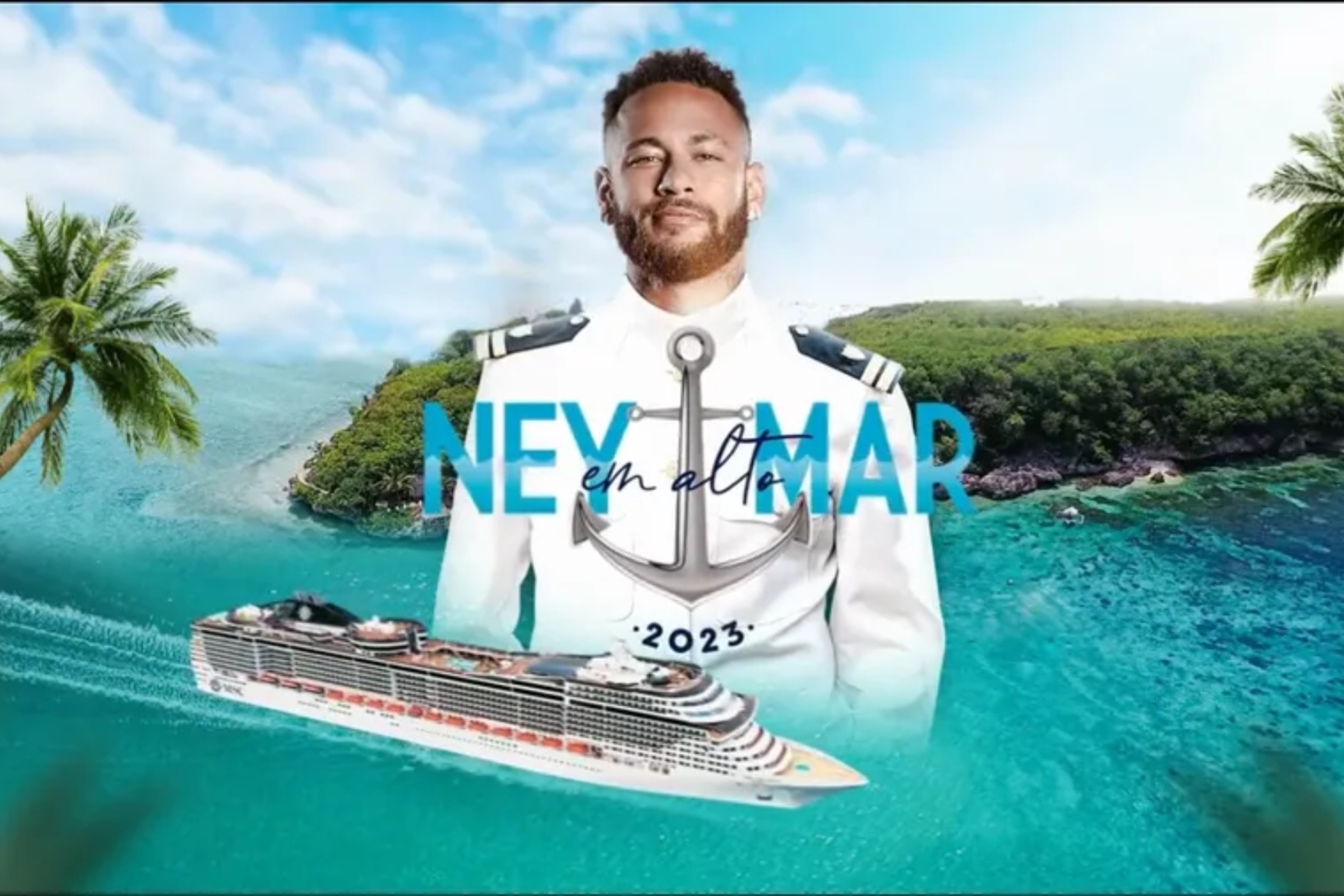Cartel del crucero de Neymar en Brasil.