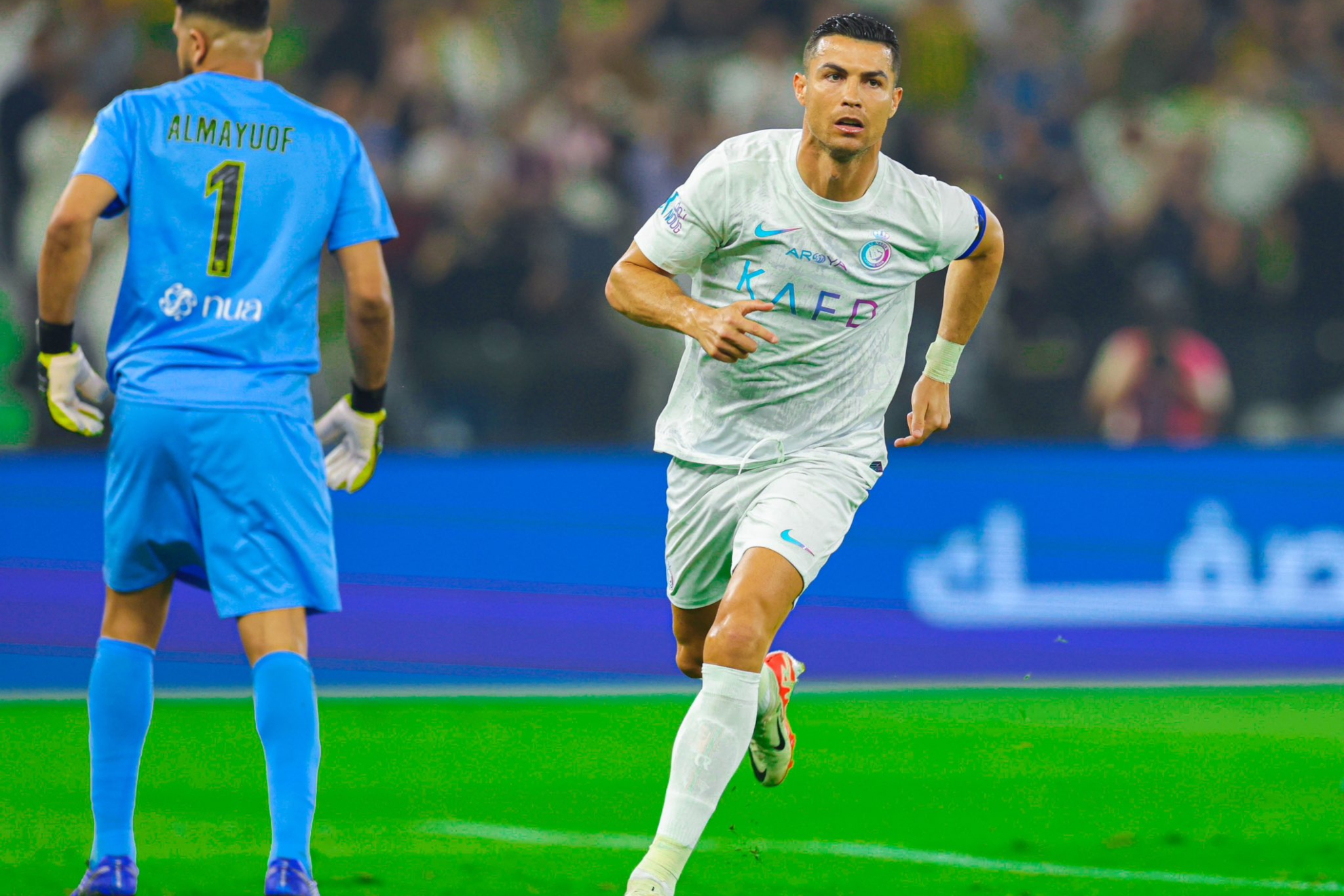 Cristiano celebra un gol ante Al Ittihad