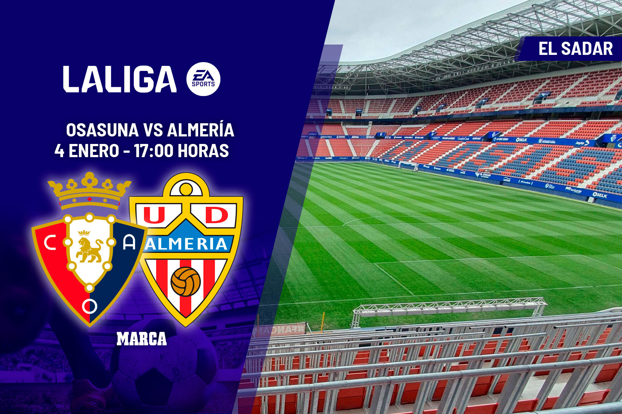 Osasuna - Almera: horario y dnde ver en TV y online LaLiga EA Sports