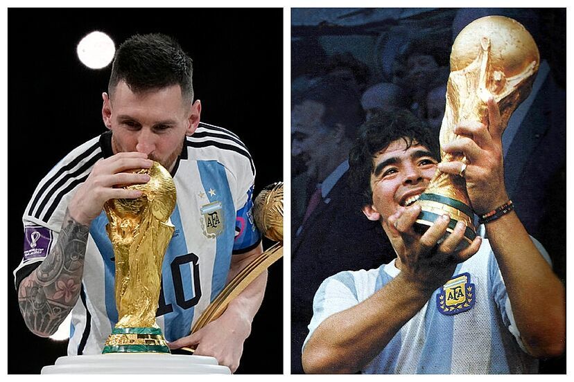 Messi and Maradona.