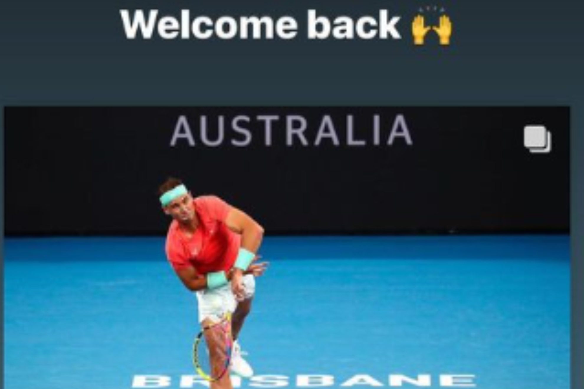 Djokovic welcomes back Nadal on instagram