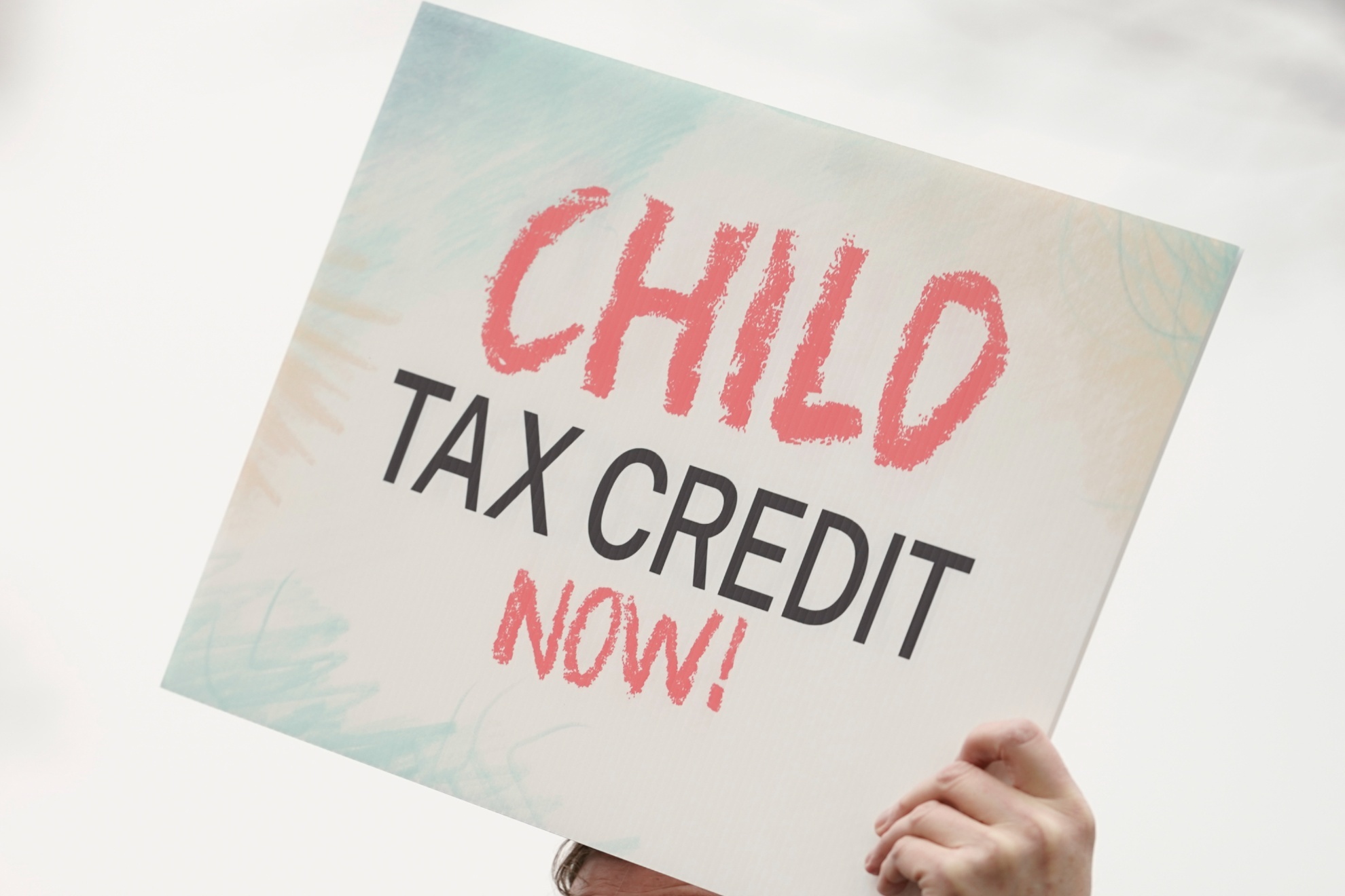 A child tax credit sign in D.C.