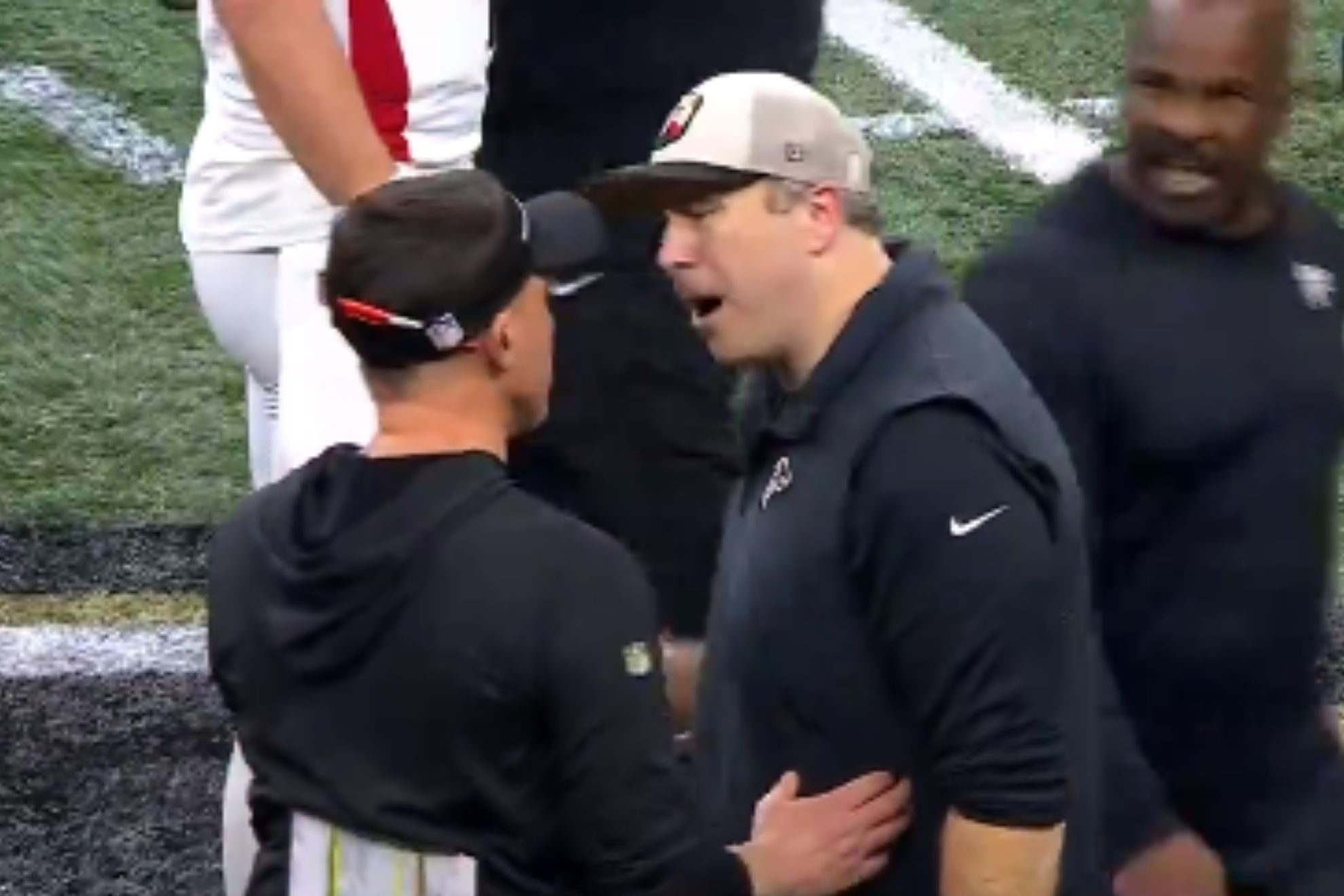 Why did Arthur Smith scream in Saints HC Dennis Allens face after Week 18 loss?