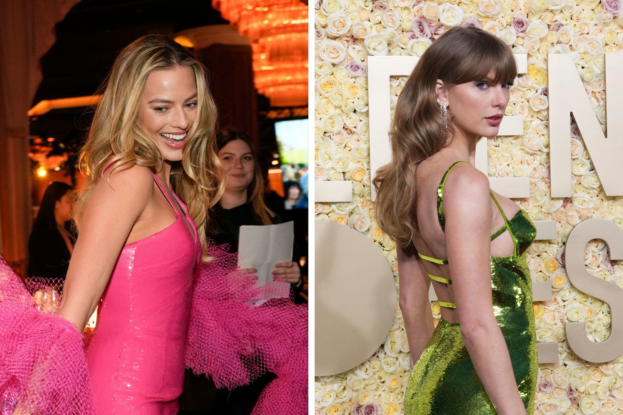 Margot Robbie, dressed as Barbie, spoils Taylor Swifts night at Golden Globes
