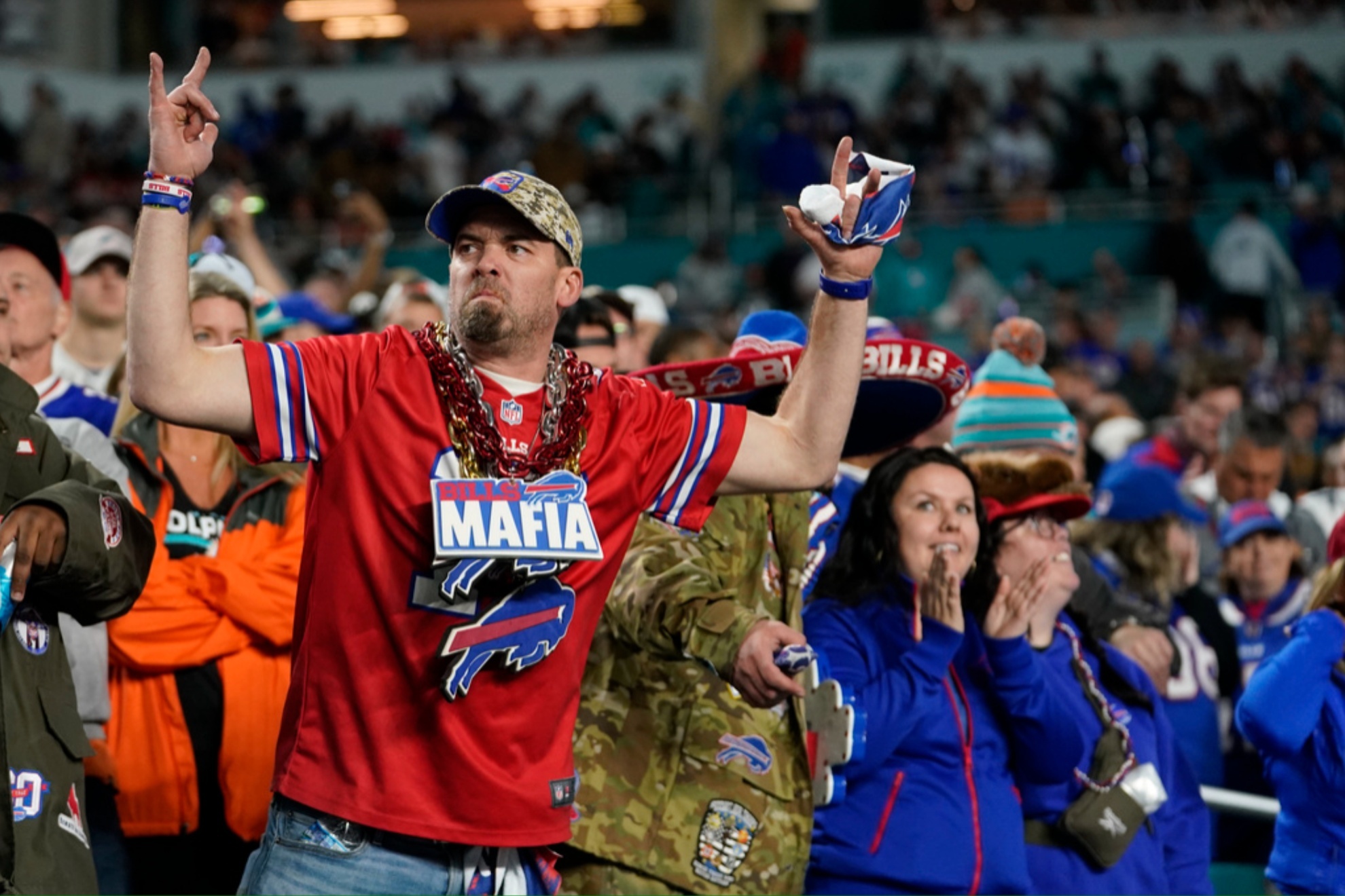 The Bills Mafia rejoice with the victory over the Dolphins.