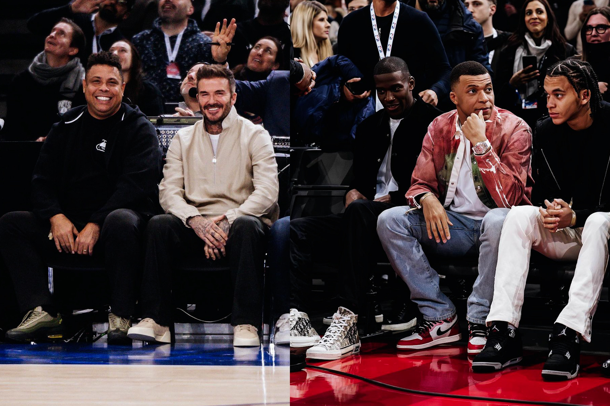 Ronaldo, Beckham and Mbappé steal the spotlight at an NBA game in Paris