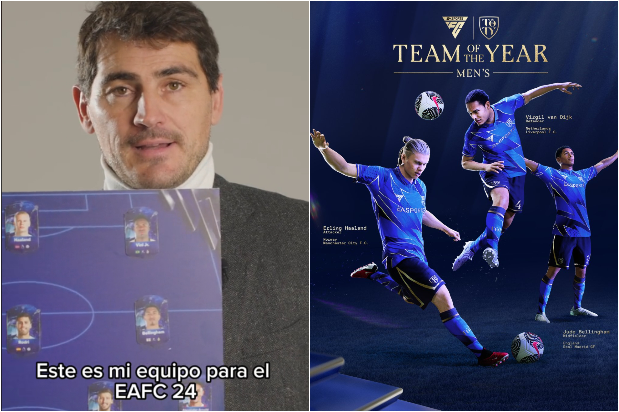 Iker Casillas y su once para los TOTY en FC 24