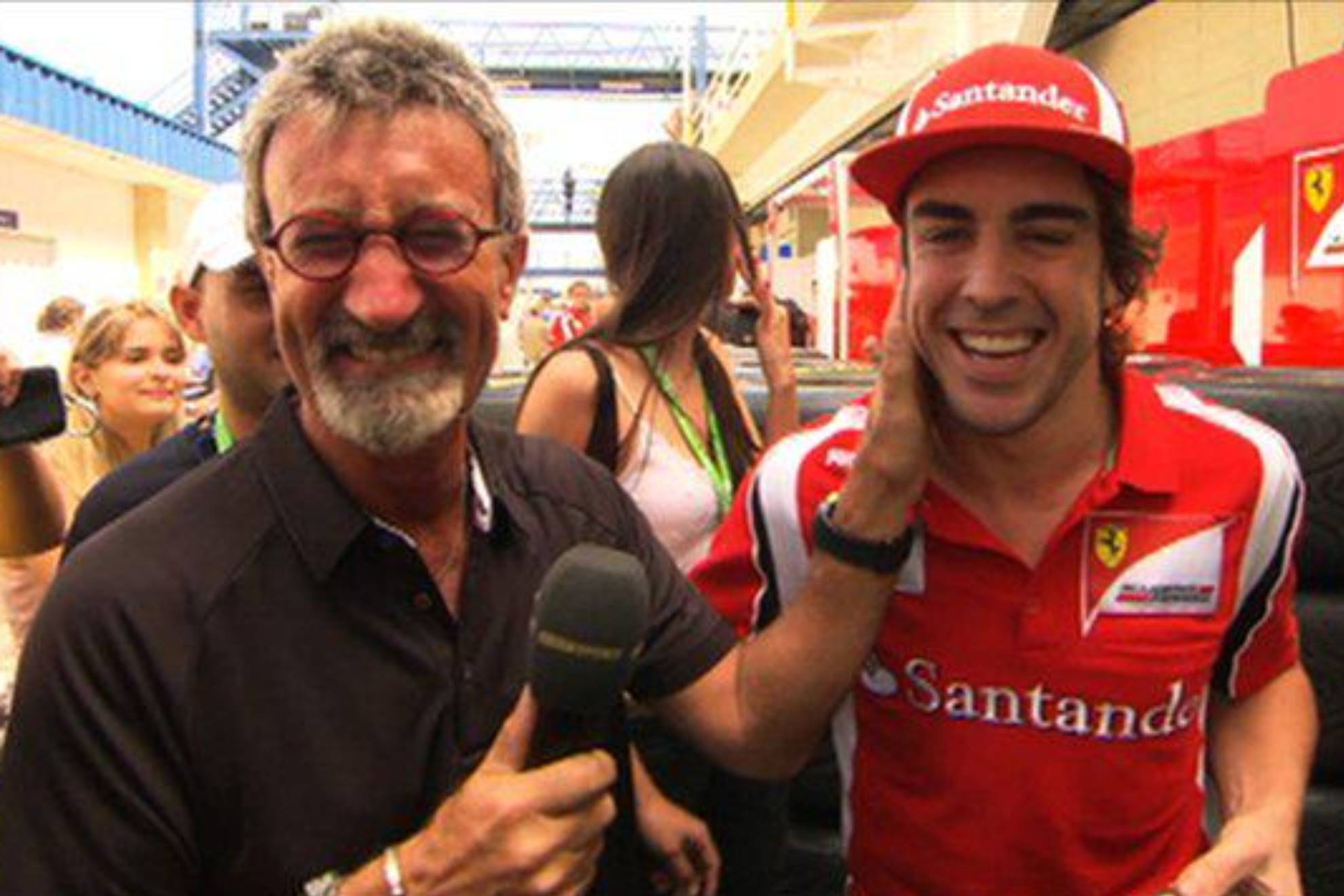 Eddie Jordan y Fernando Alonso, en una imagen de la etapa del asturiano en Ferrari.