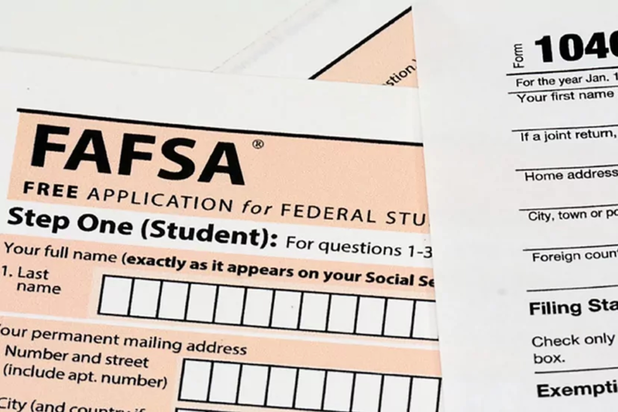 FAFSA application form.