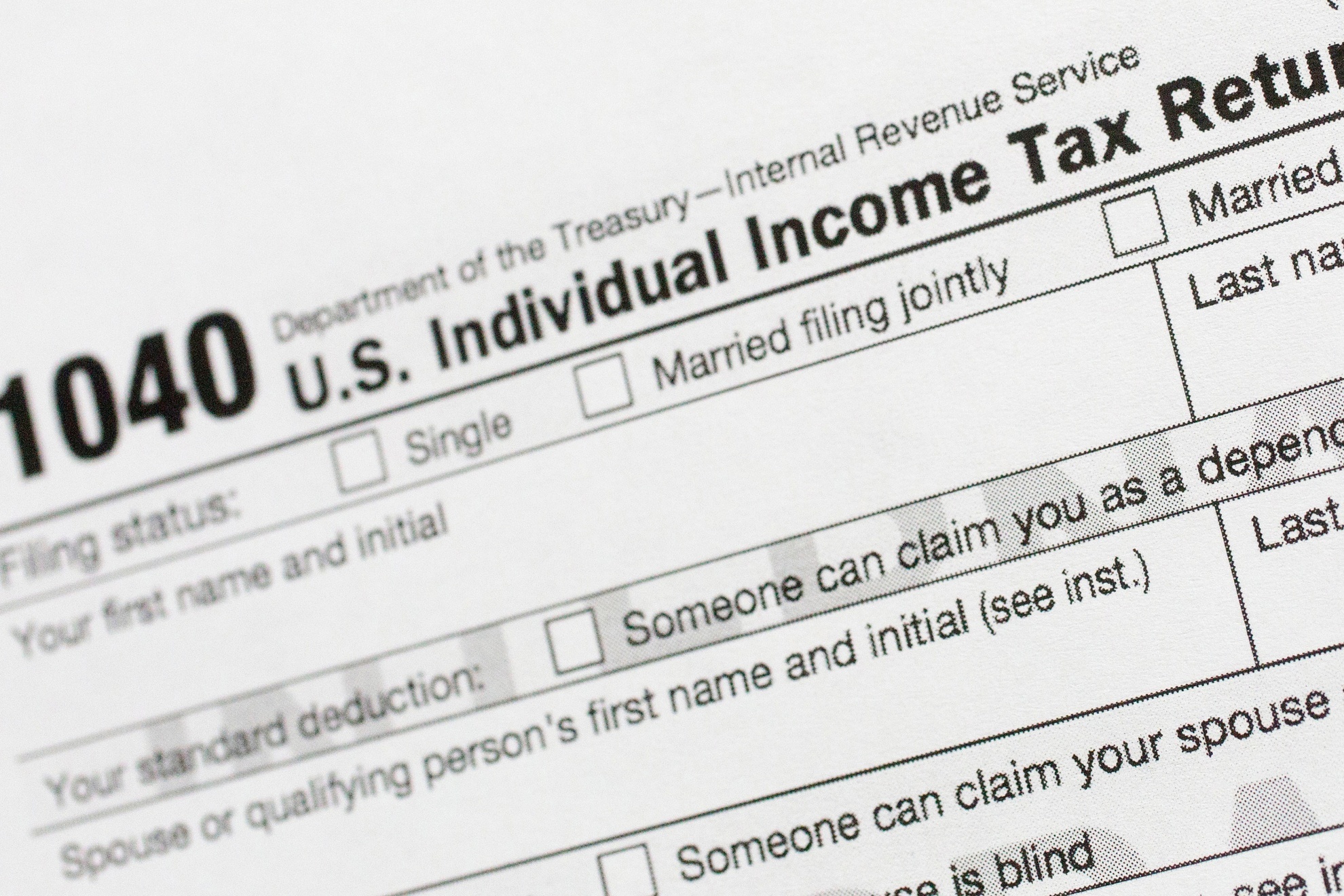 Image of a Form 1040
