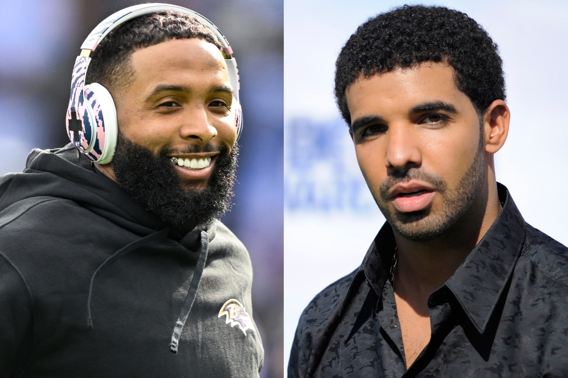 Ravens wide receiver Odell Beckham Jr. and rapper Drake.