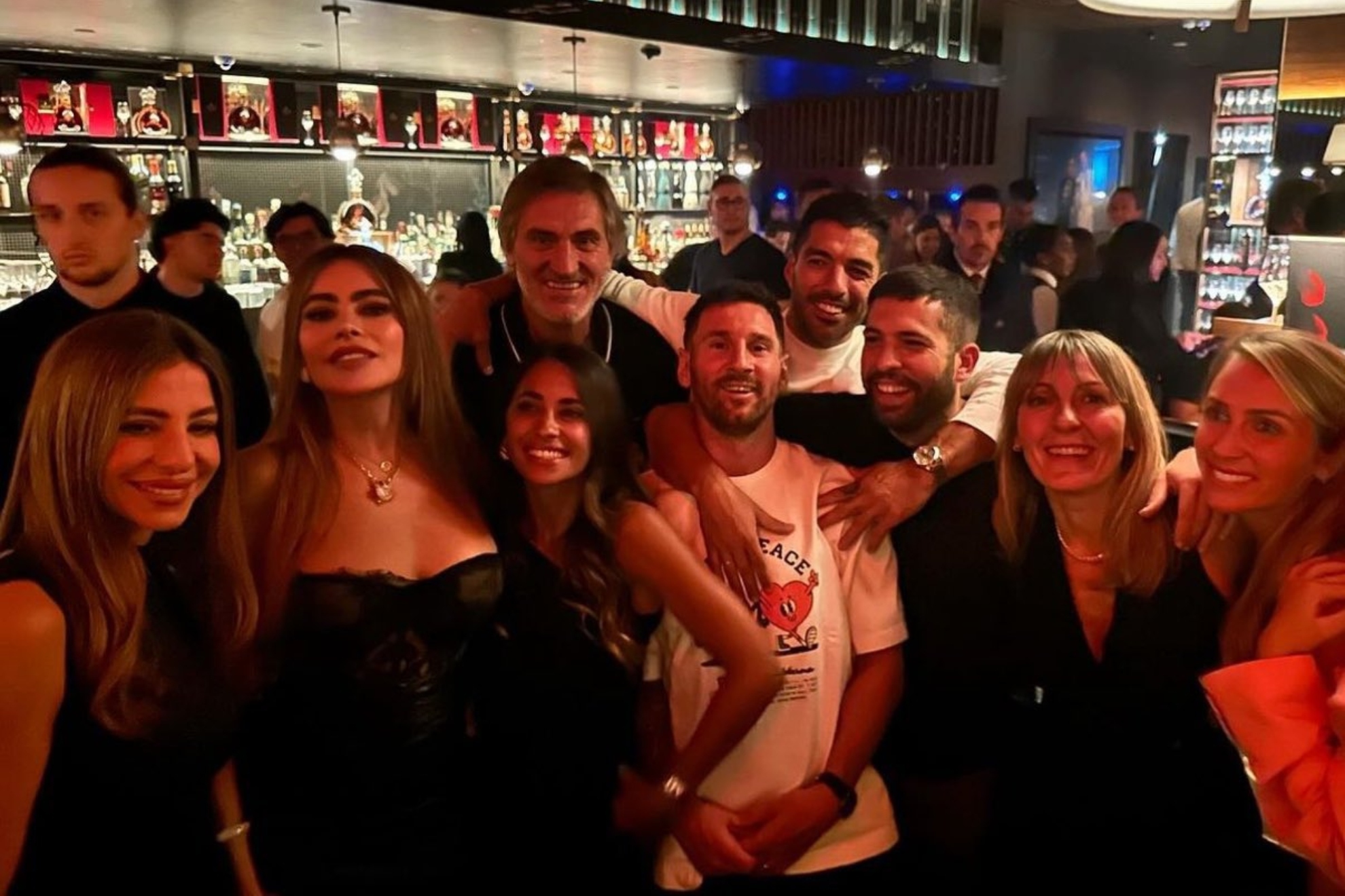 Leo Messi, Sofia Vergara, Luis Suarez, and friends meet up at Miami bar making Bad Bunnys Monaco come alive