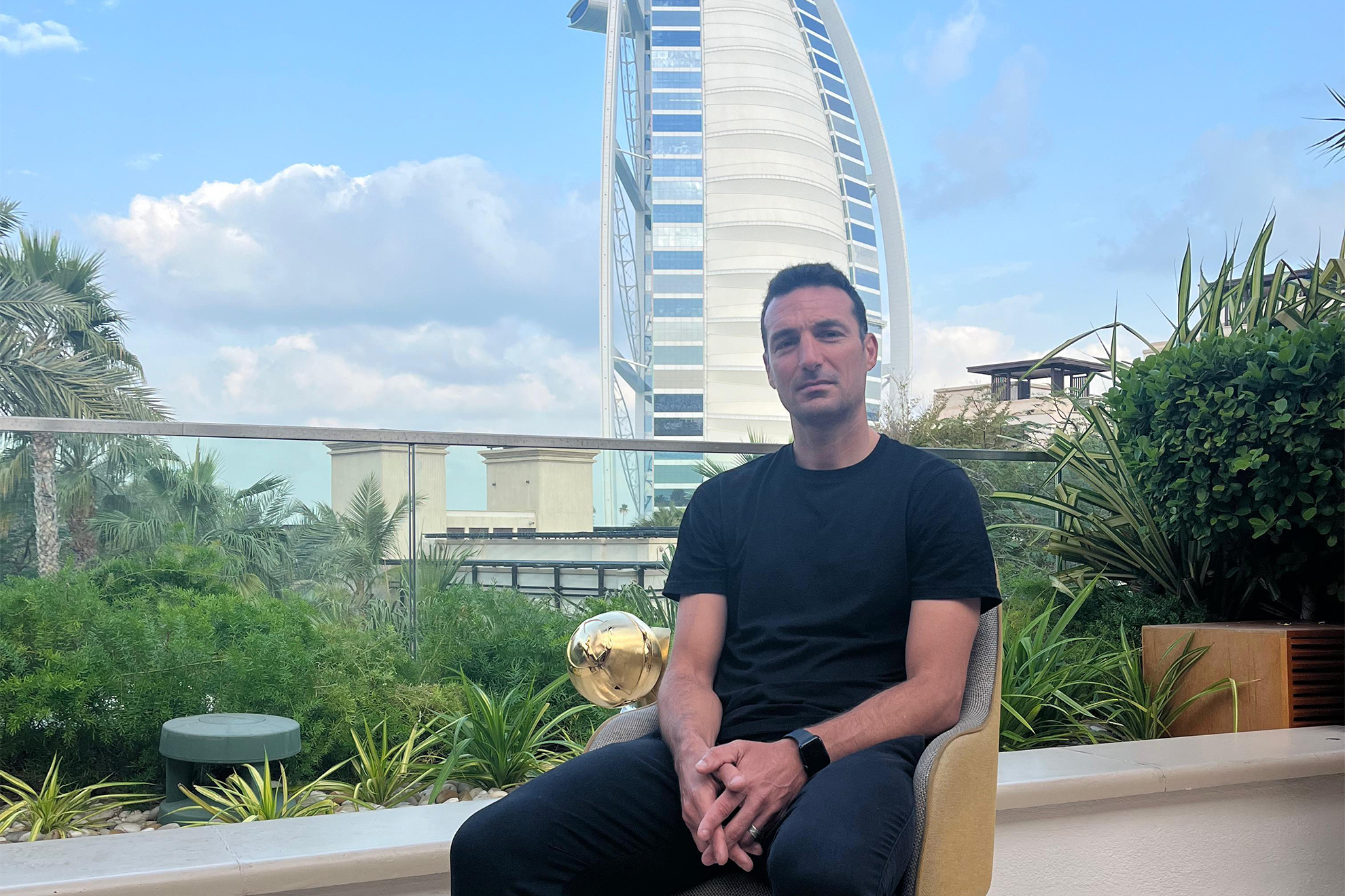 Lionel Scaloni, durante la entrevista con MARCA en Dubai