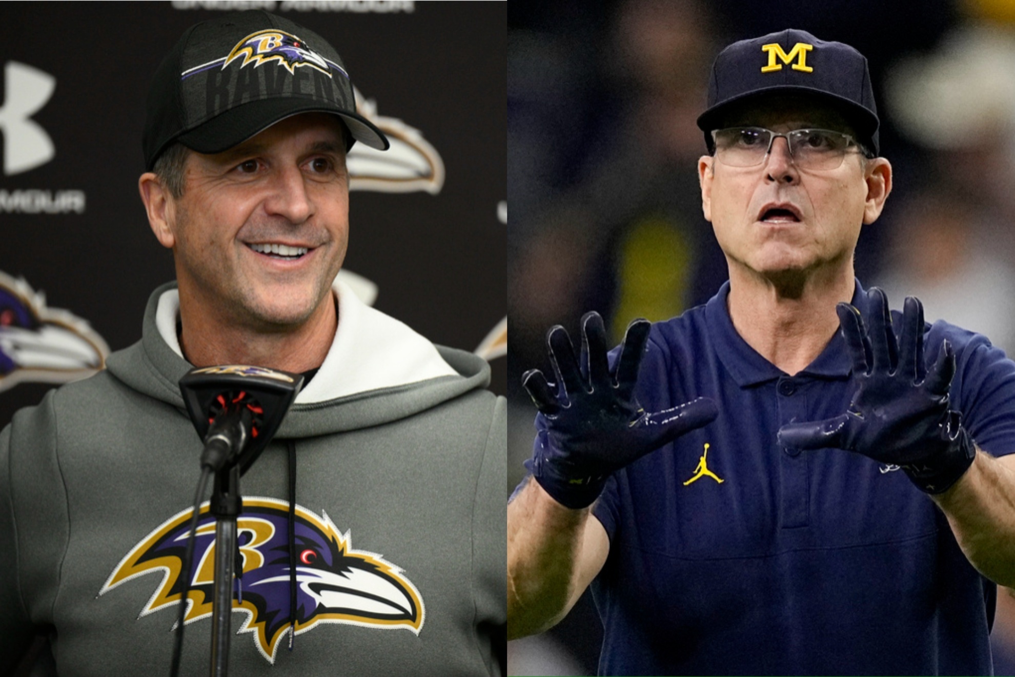 John (L) is eager to face his brother Jim Harbaugh again.