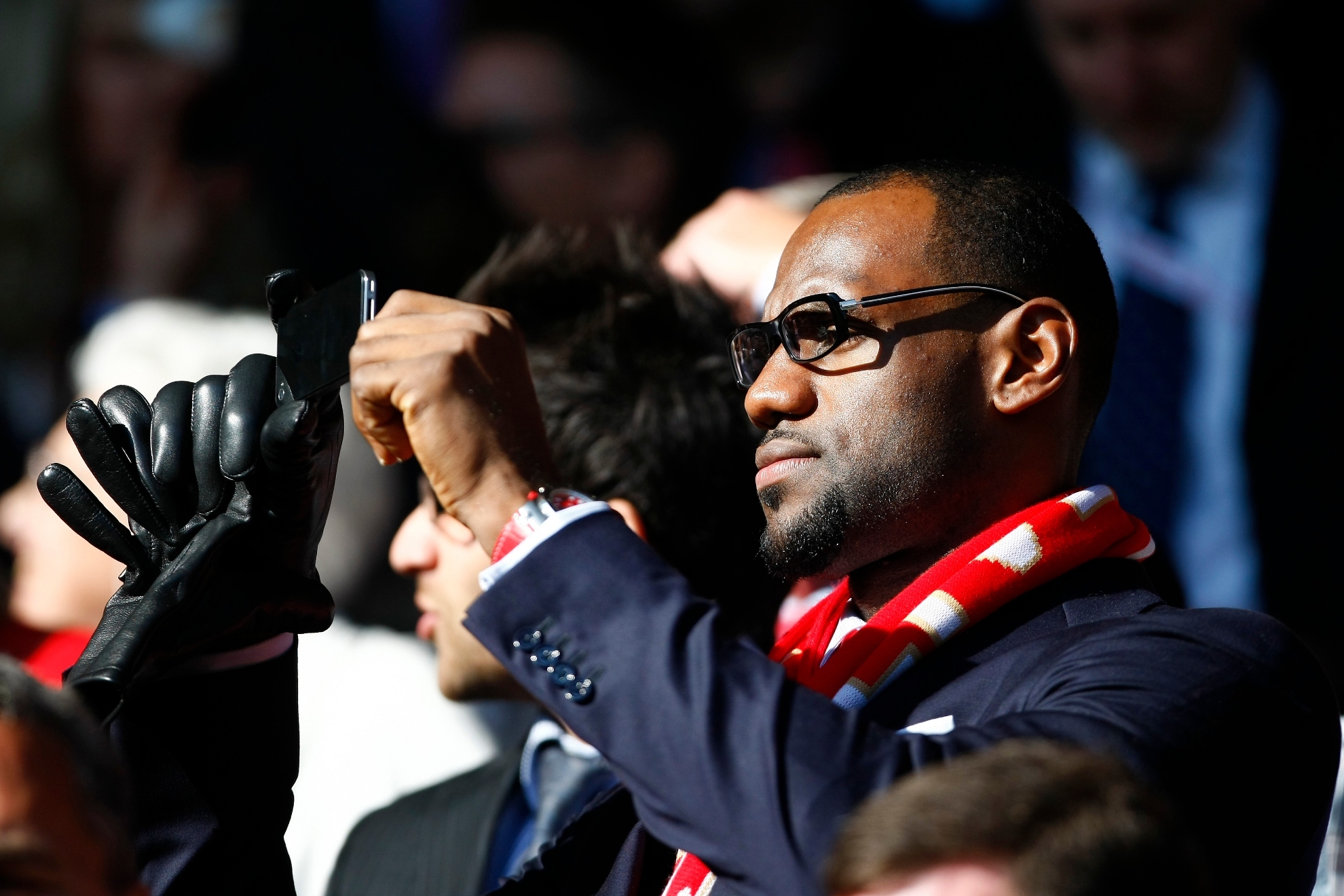 LeBron James enjoying a Liverpool game at Anfield