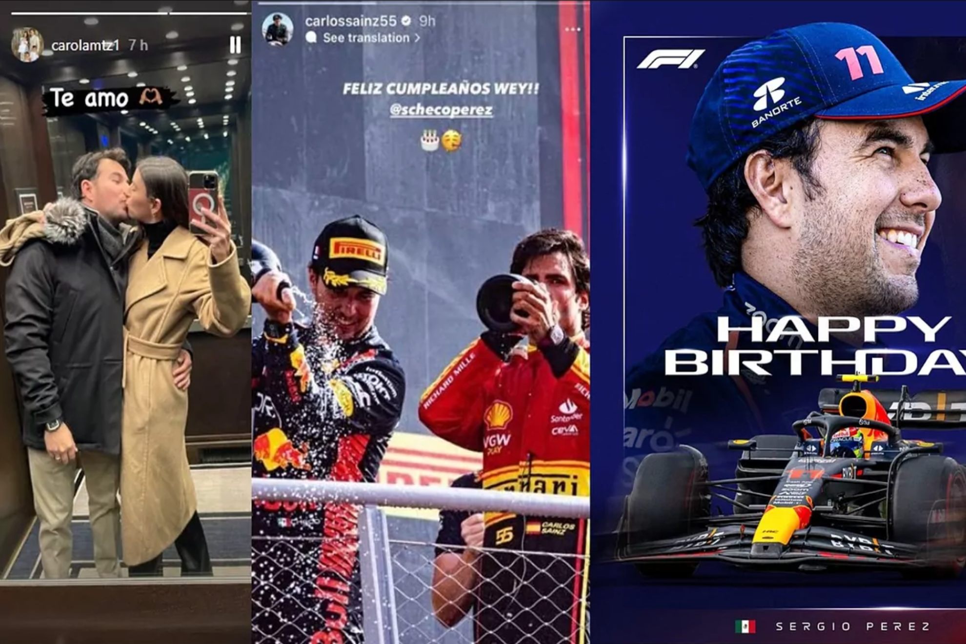 Checo Perez celebrates his 34th birthday with greetings from F1, Red Bull, his loved ones and even from rivals