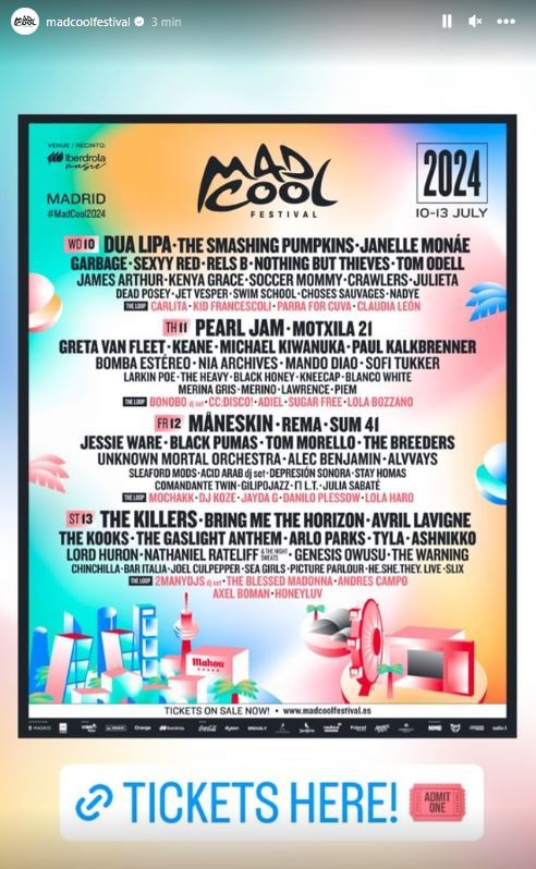 Mad Cool 2024 Cartel Entradas Horario D nde Es Y C mo Llegar Al Recinto