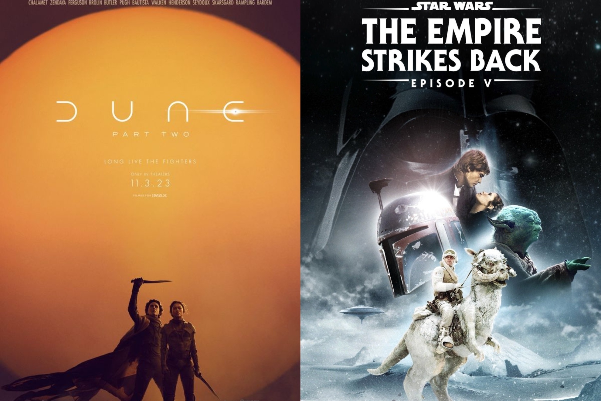 Posters of Dune II and Empire Strikes Back