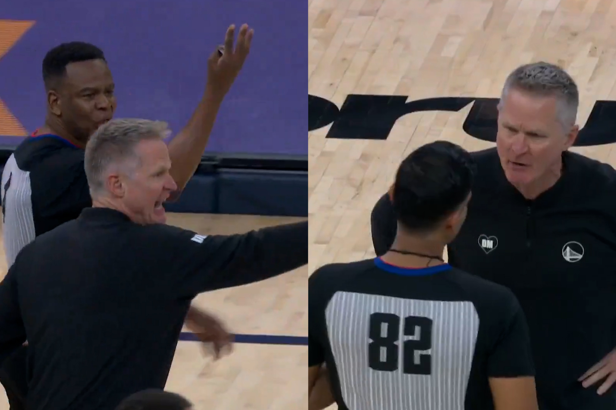 Steve Kerr rages against referees after Steph Curry gets hit in the head