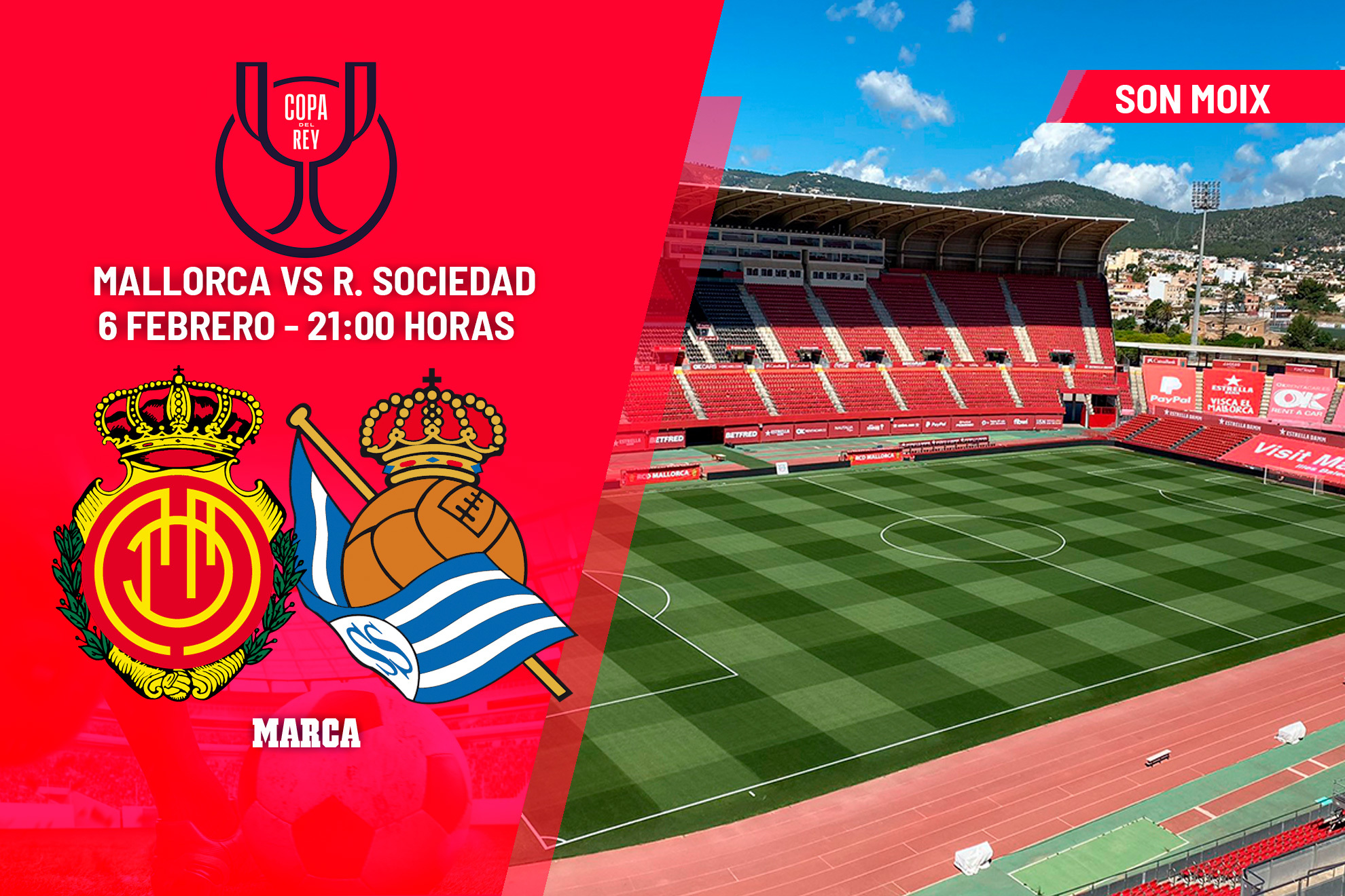 Mallorca - Real Sociedad: horario, dónde ver en TV y canal del partido de semifinales de Copa del Rey