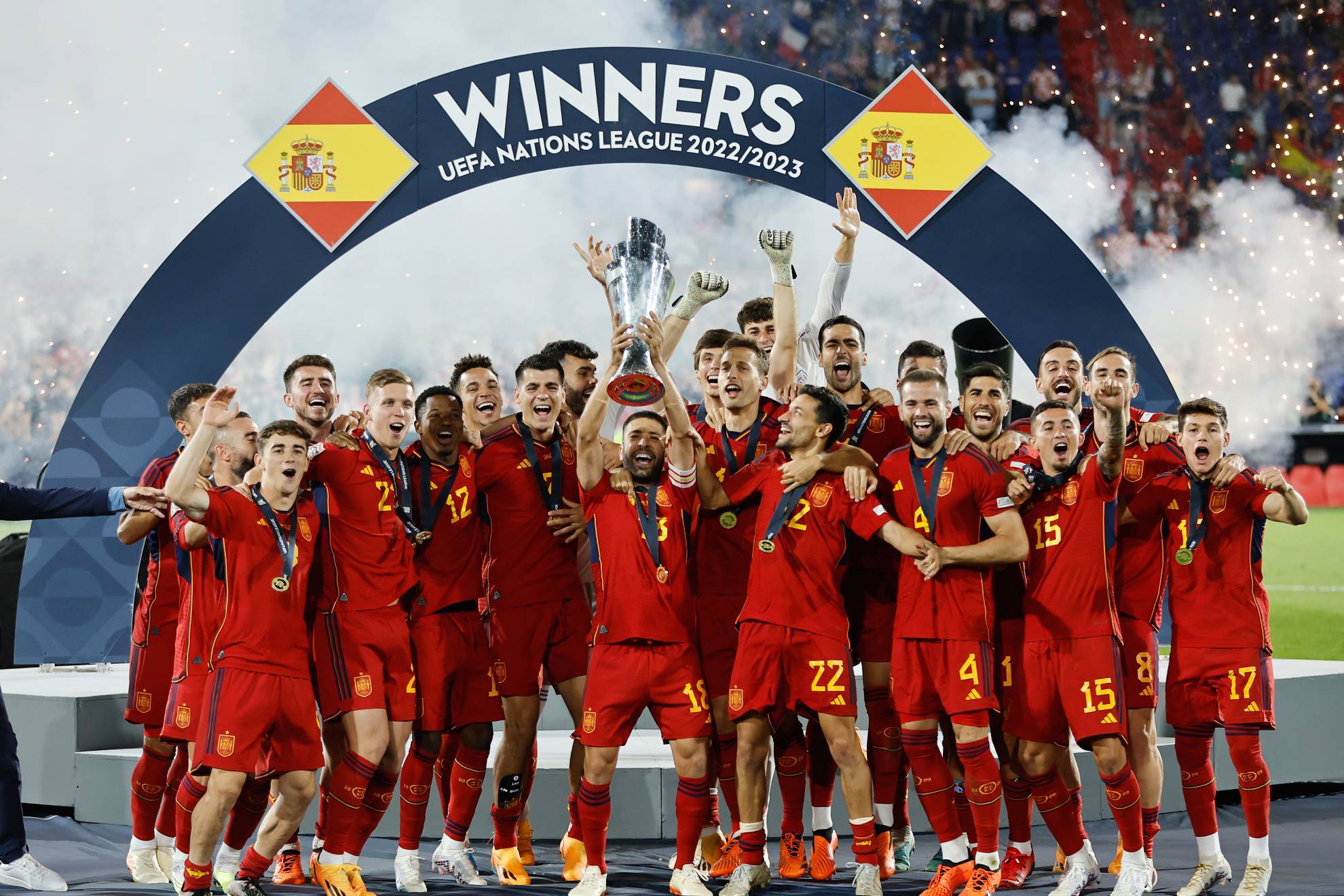 España celebra la consecución de la Nations League en 2023