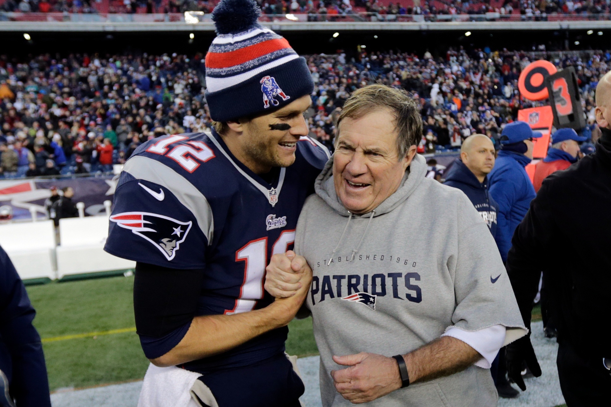 New England Patriots legends Tom Brady and Bill Belichick.