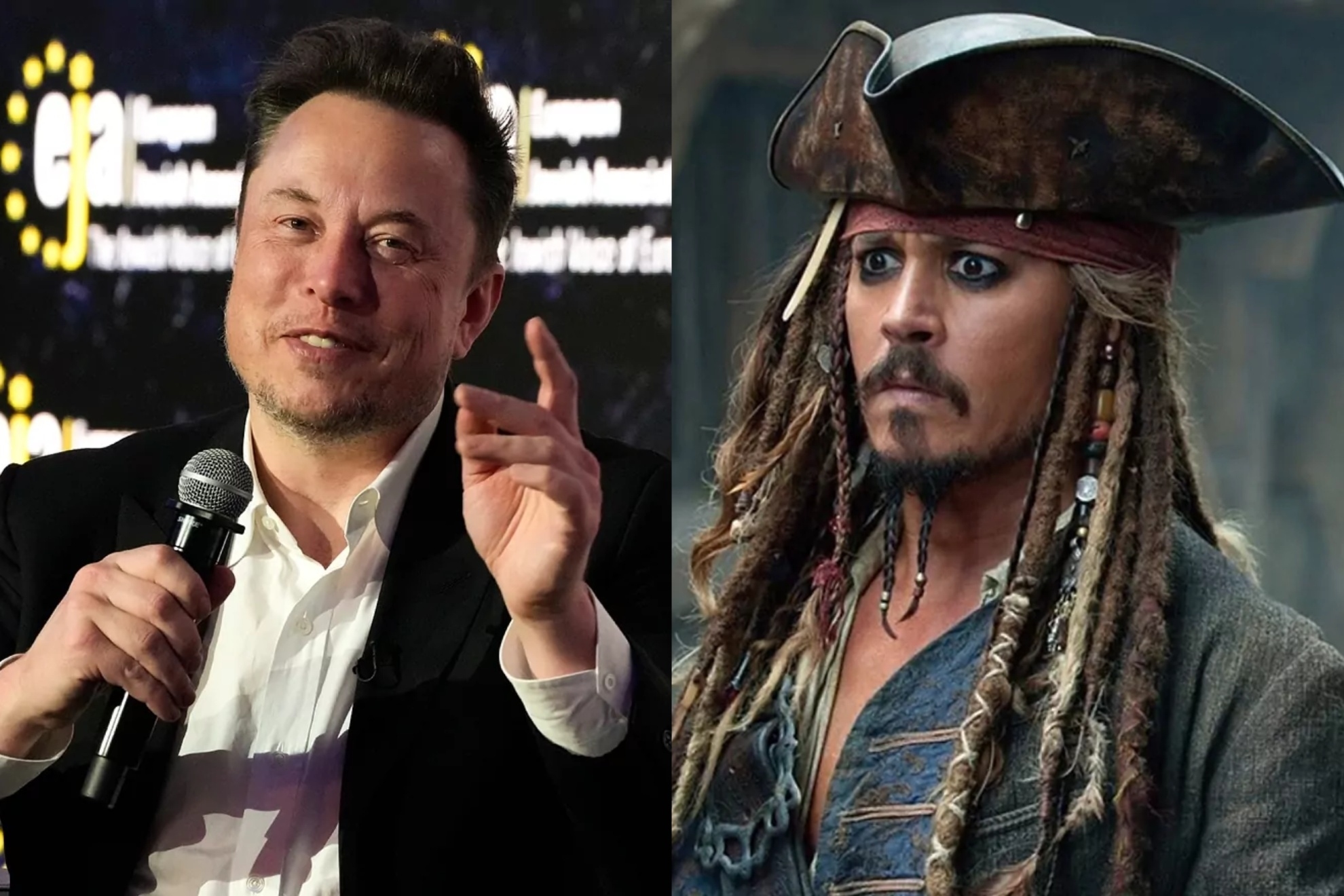 Mashup image of Elon Musk and Johnny Depp