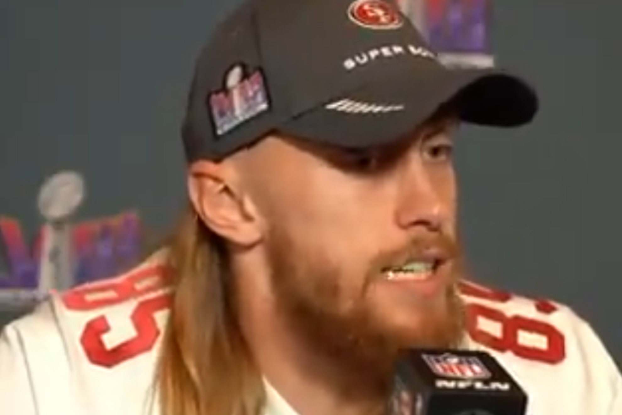 Kittle speaking with reporters on Wednesday.