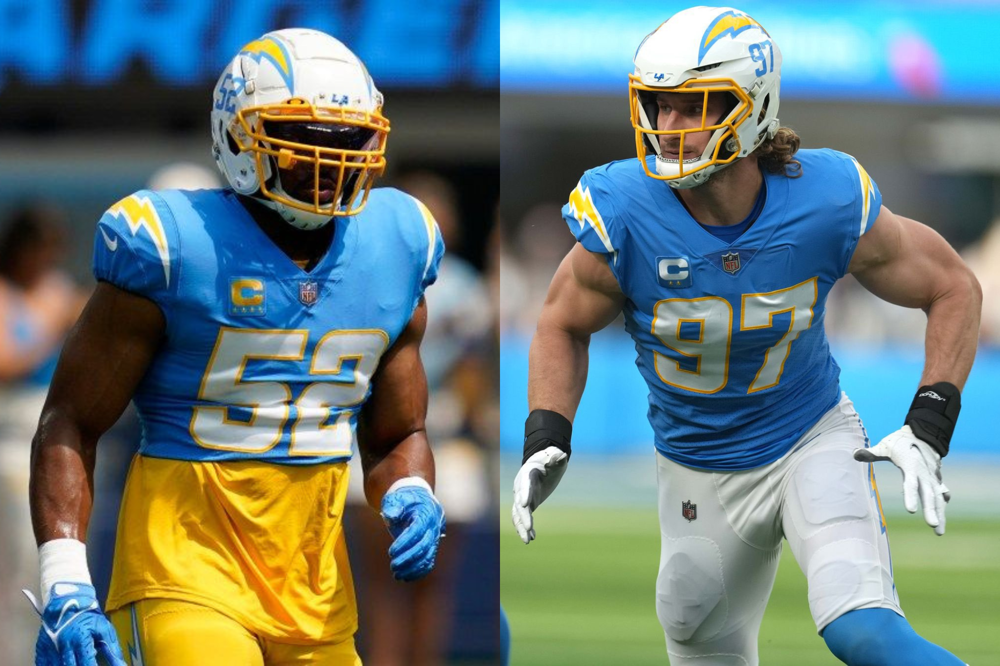 Mack (left) and Bosa (right) are signed to expensive contracts that the Chargers would like to send elsewhere.