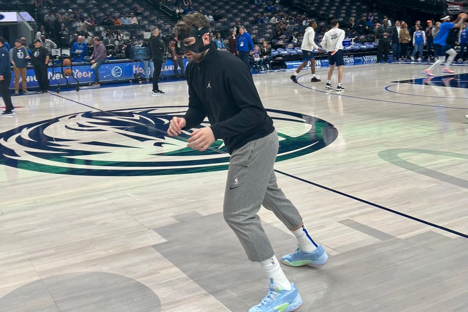 Luka Doncic before the game against the Thunder