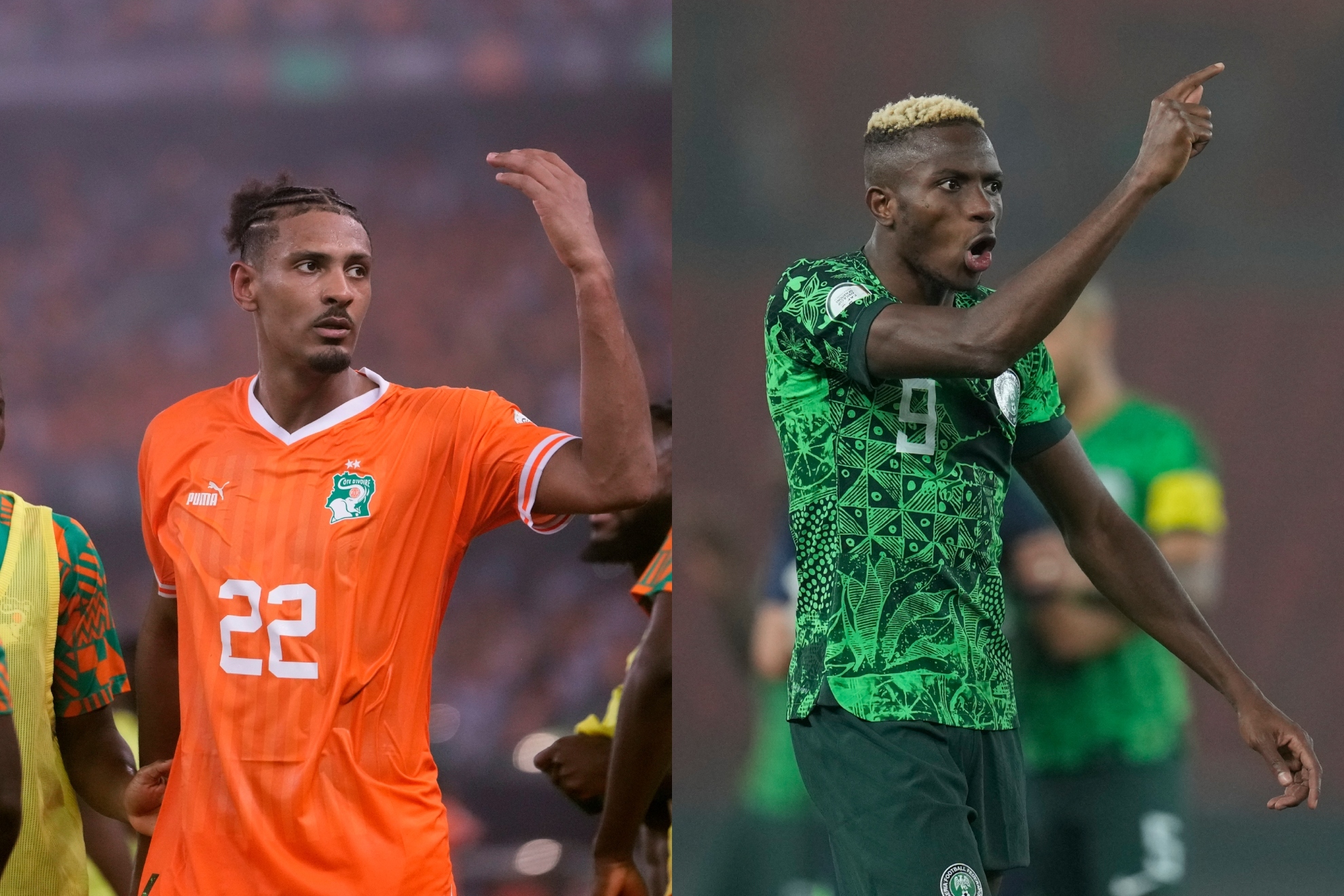 Sebastien Haller y Victor Osimhen, estrellas de Costa de Marfil y Nigeria