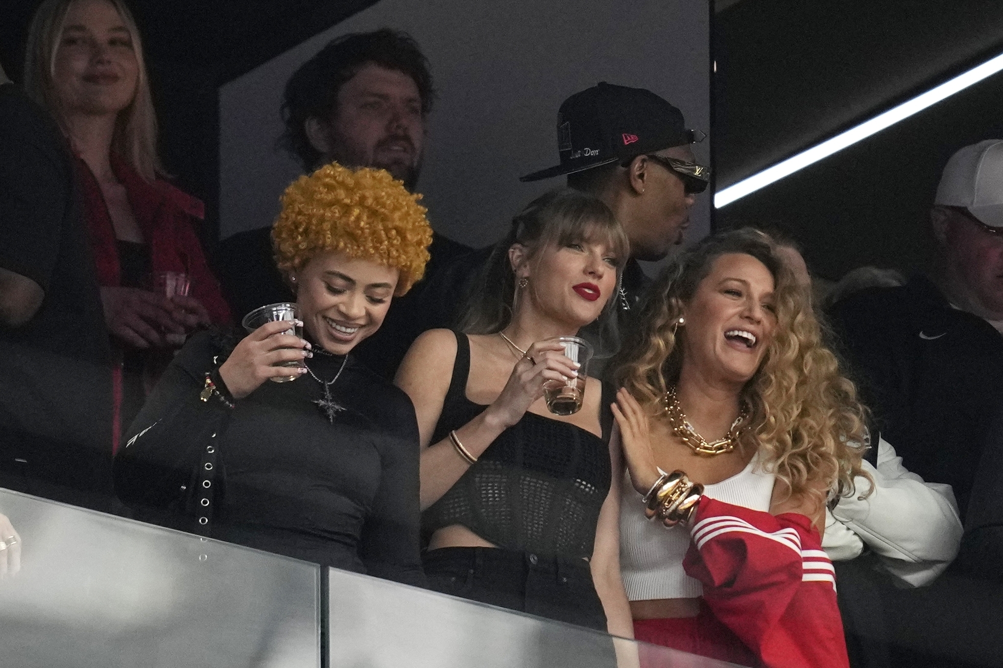 Blake Lively alongside Taylor Swift at the Super Bowl.