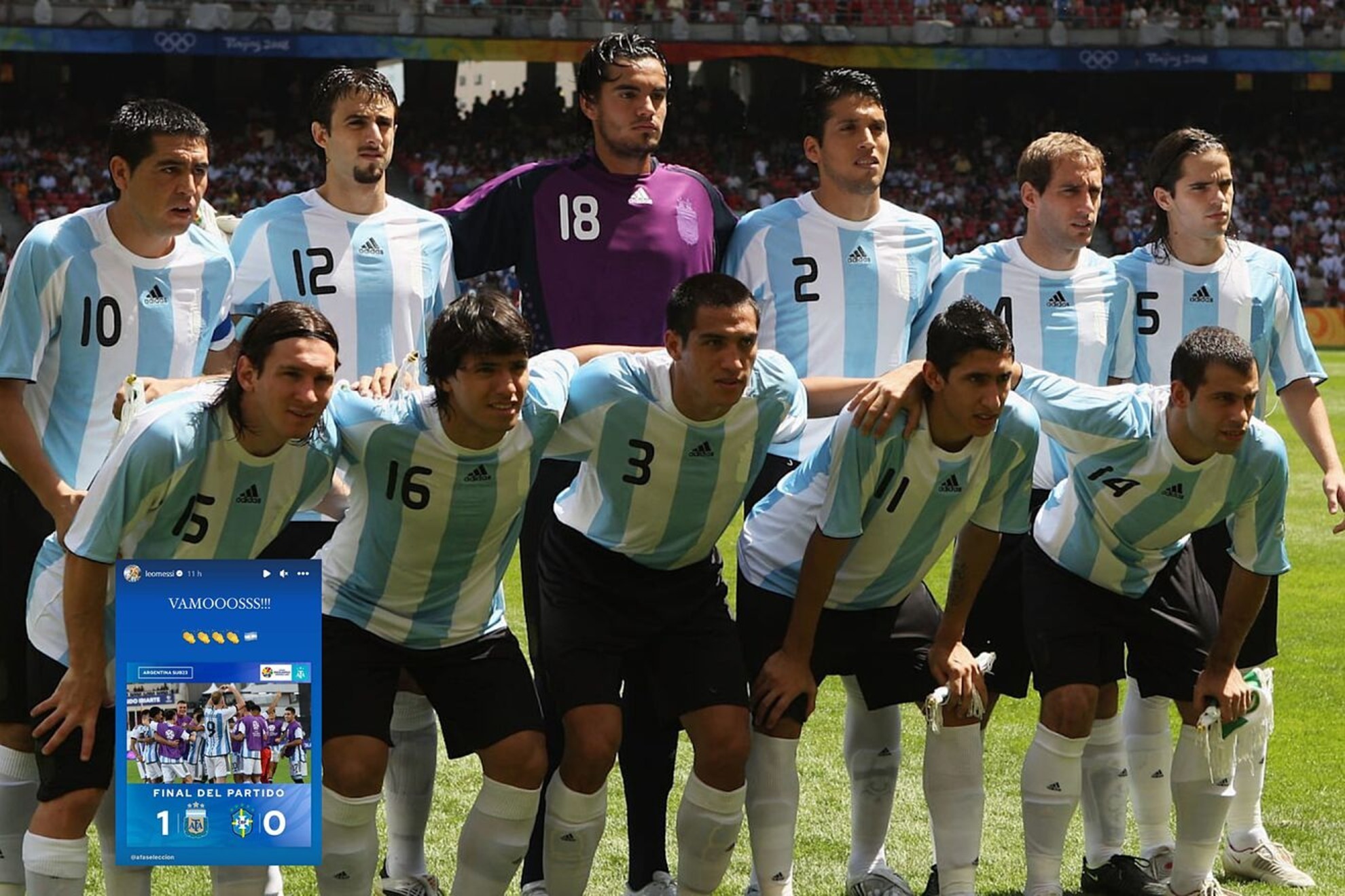 The Argentine team that won gold in Beijing 2008 and Messis post.