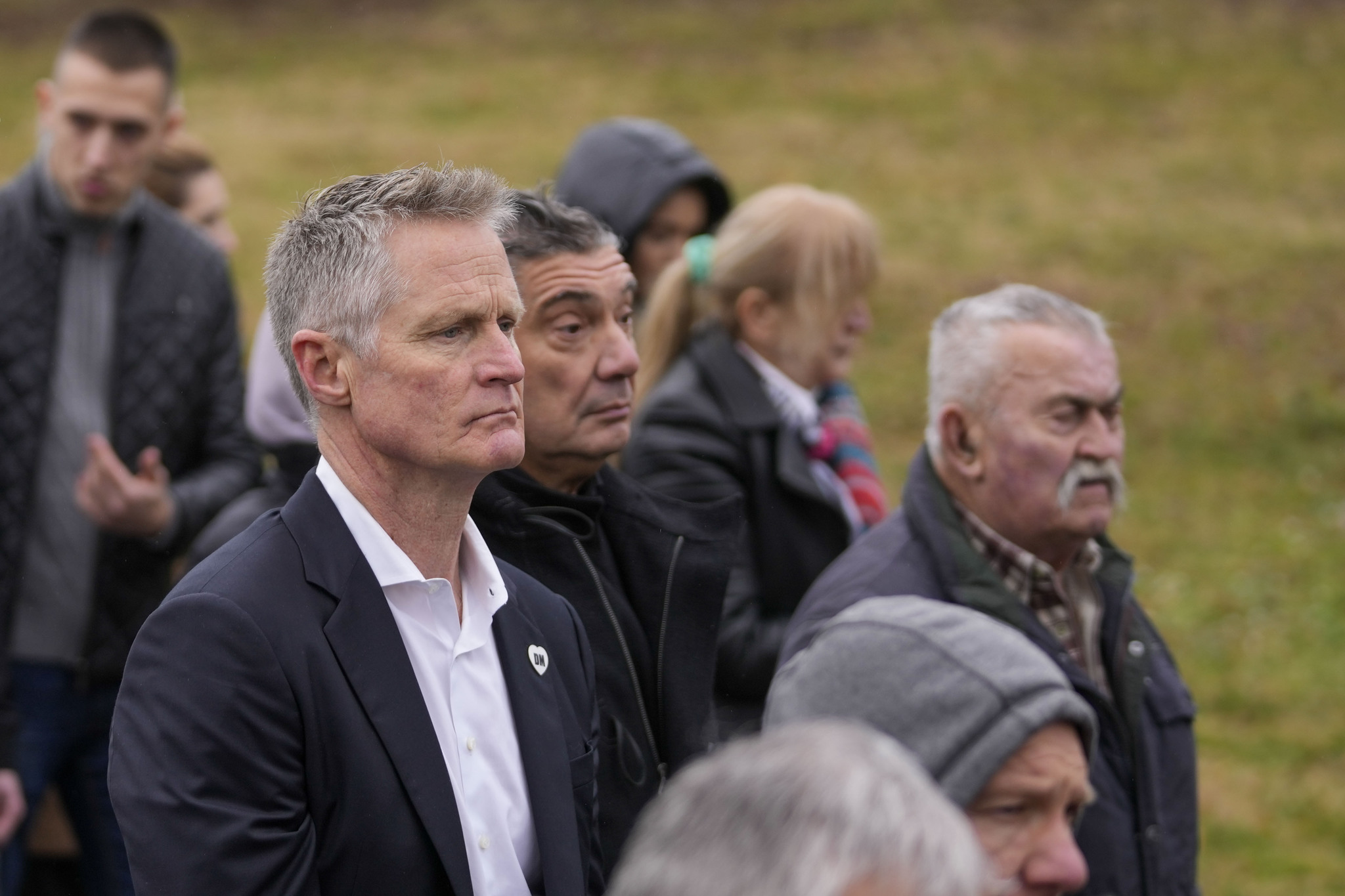 Golden State Warriors head coach Steve Kerr attends the funeral of the late Dejan Milojevic