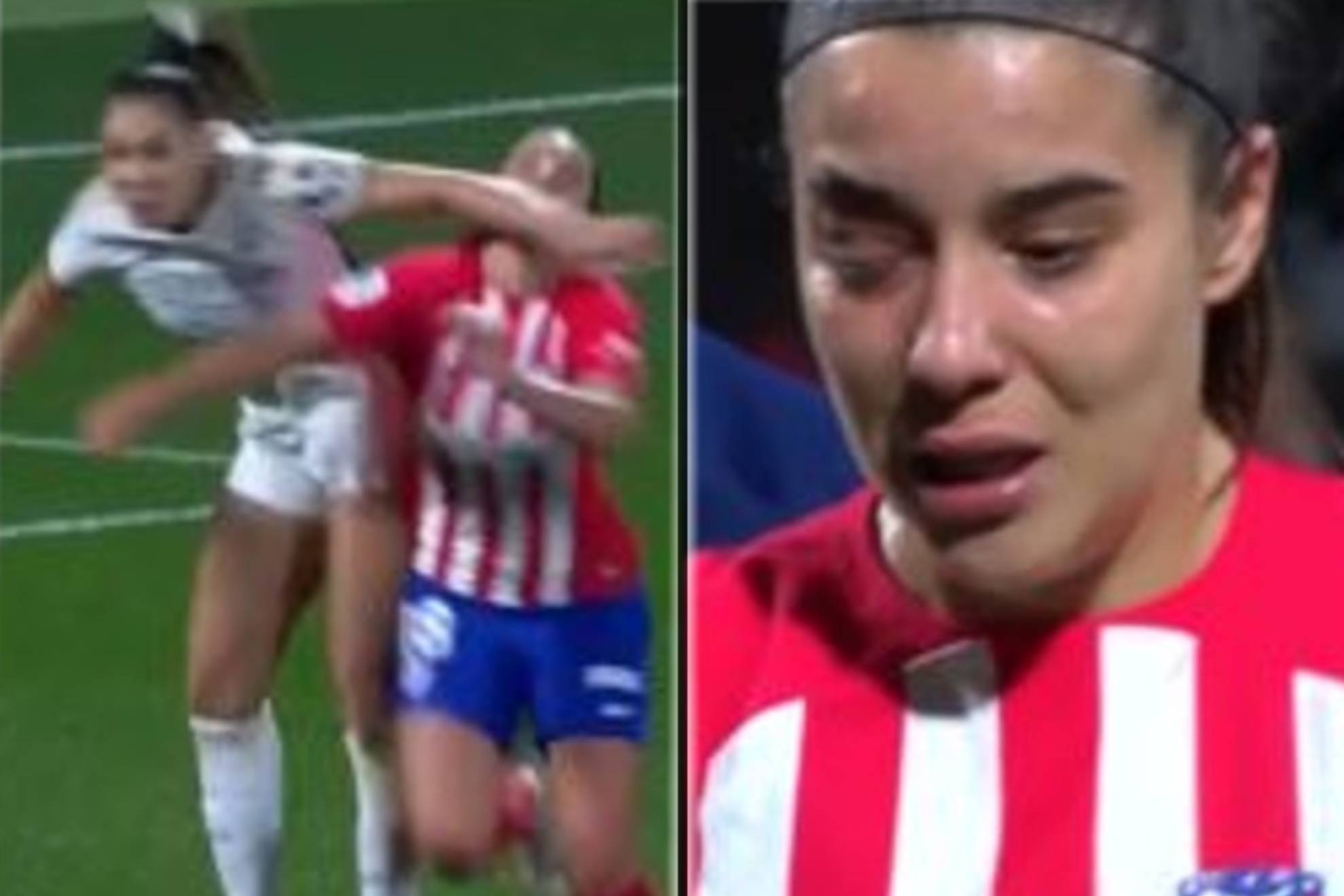 Polmica arbitral en el Atltico 1-1 Real Madrid: no pitan penalti en un codazo a Sheila, que acaba en el hospital