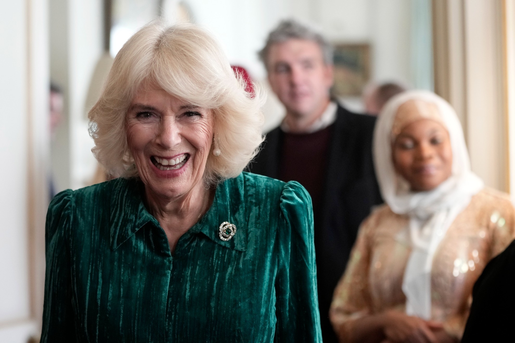 Britains Queen Camilla arrives with invited children supported by Helen & Douglas House and Roald Dahls Marvellous Childrens Charity.
