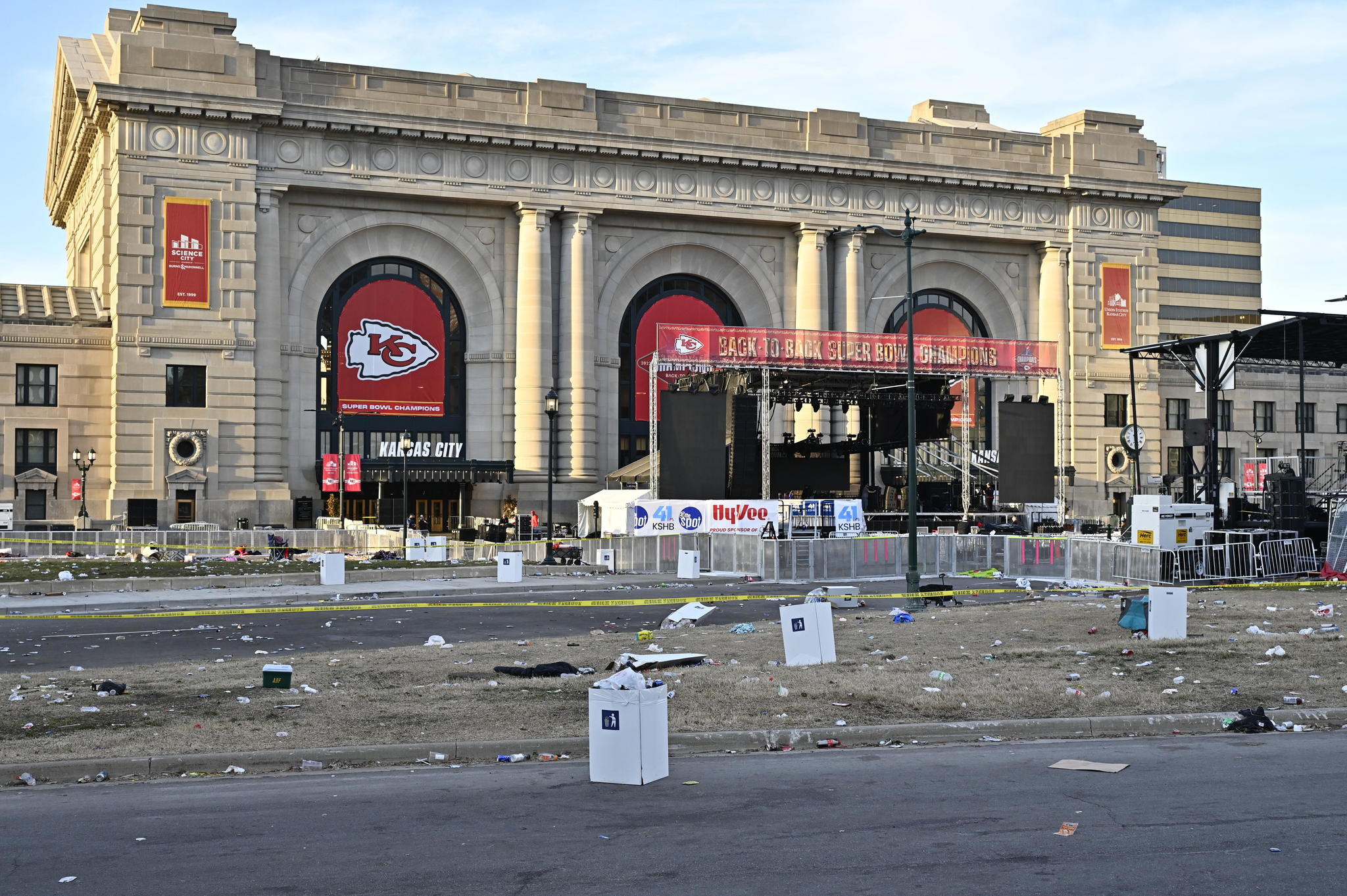 A view of the area around Union Station after the shooting