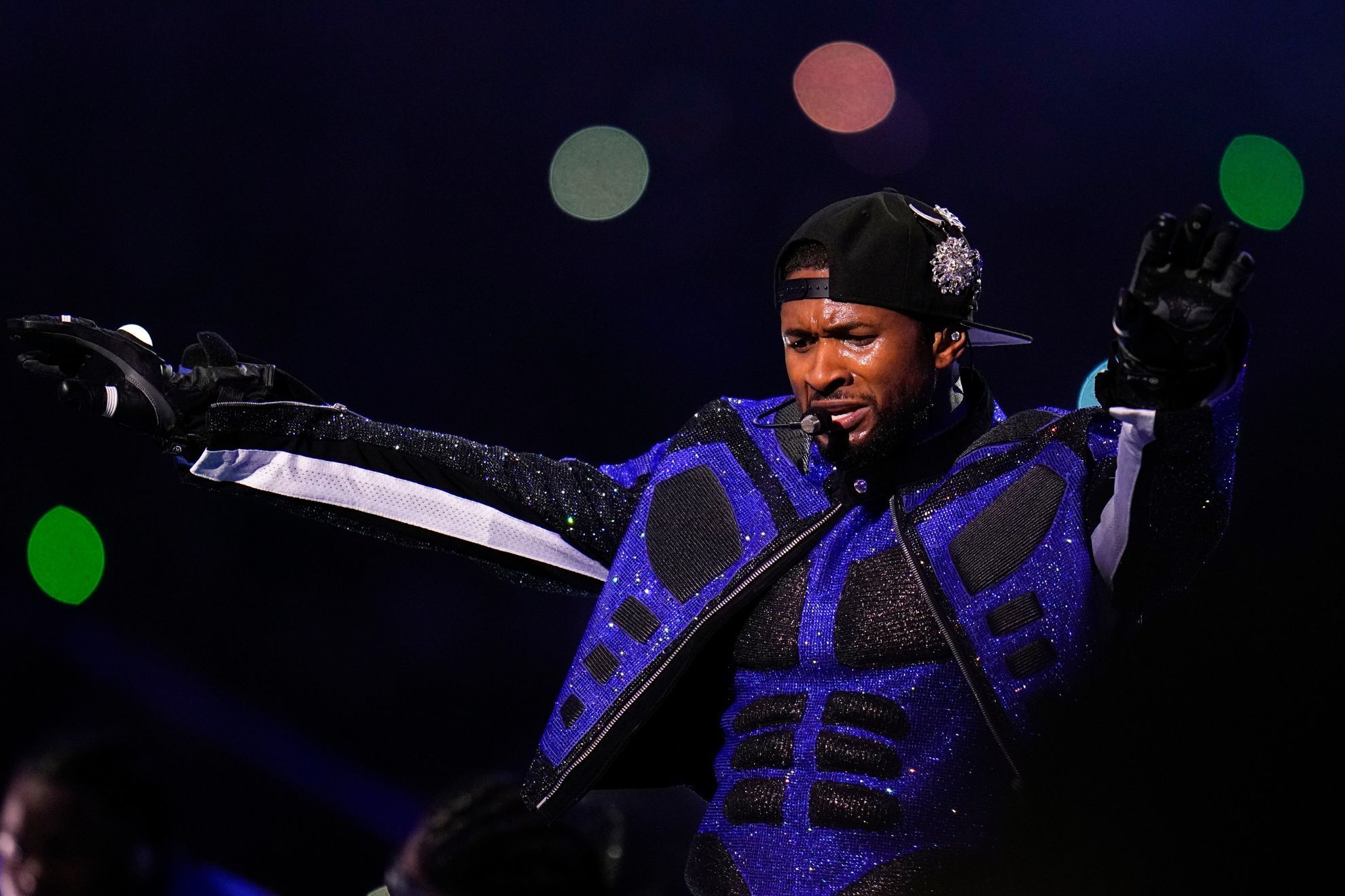 Usher at he Super Bowl LVIII half time show