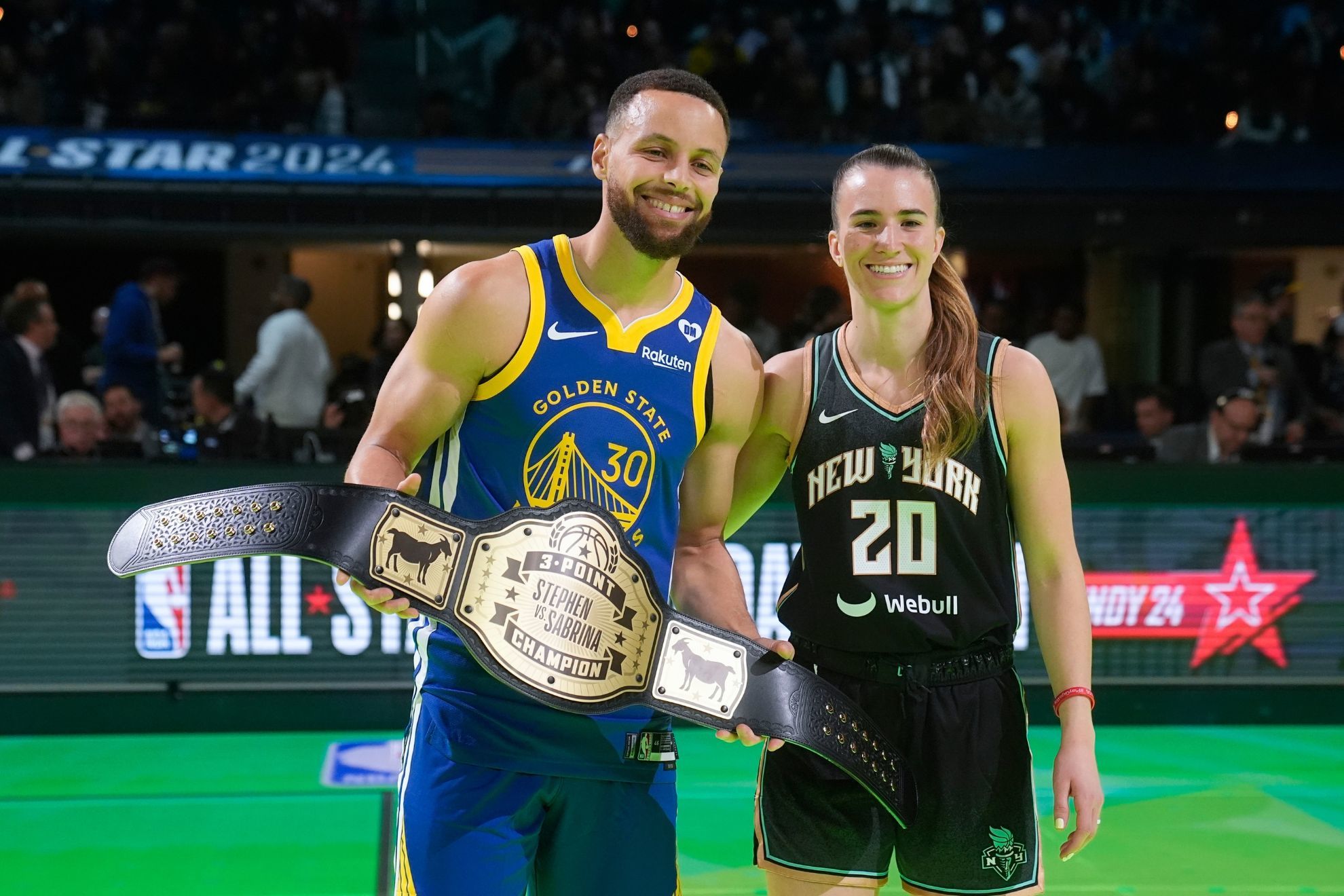 Stephen Curry tops Sabrina Ionescu in 3-point shootout at All-Star weekend