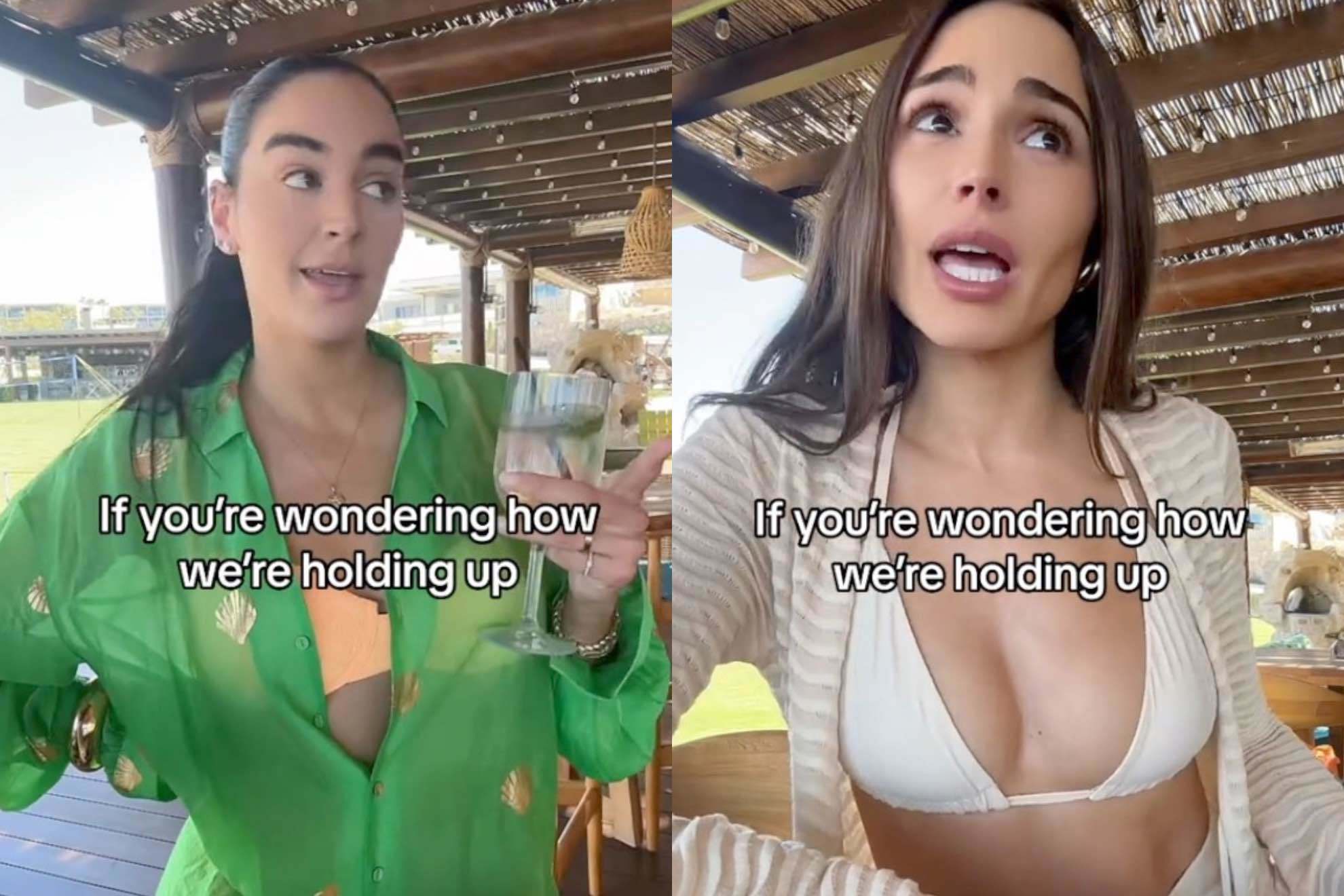 Claire Kittle and Olivia Culpo in Cabo