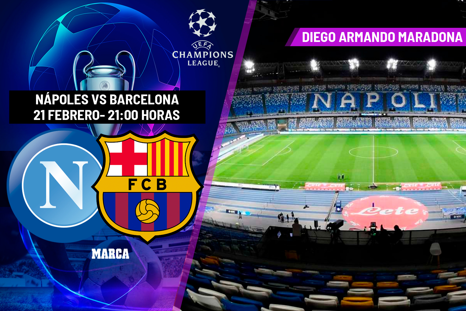 Nápoles - Barcelona: horario, dónde ver en TV y canal del partido de octavos de Champions League