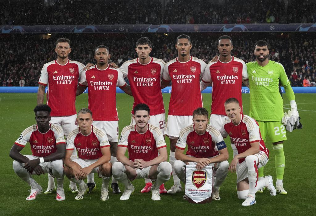 Alineacin del Arsenal en el partido de esta edicin de la Champions League ante el PSV.