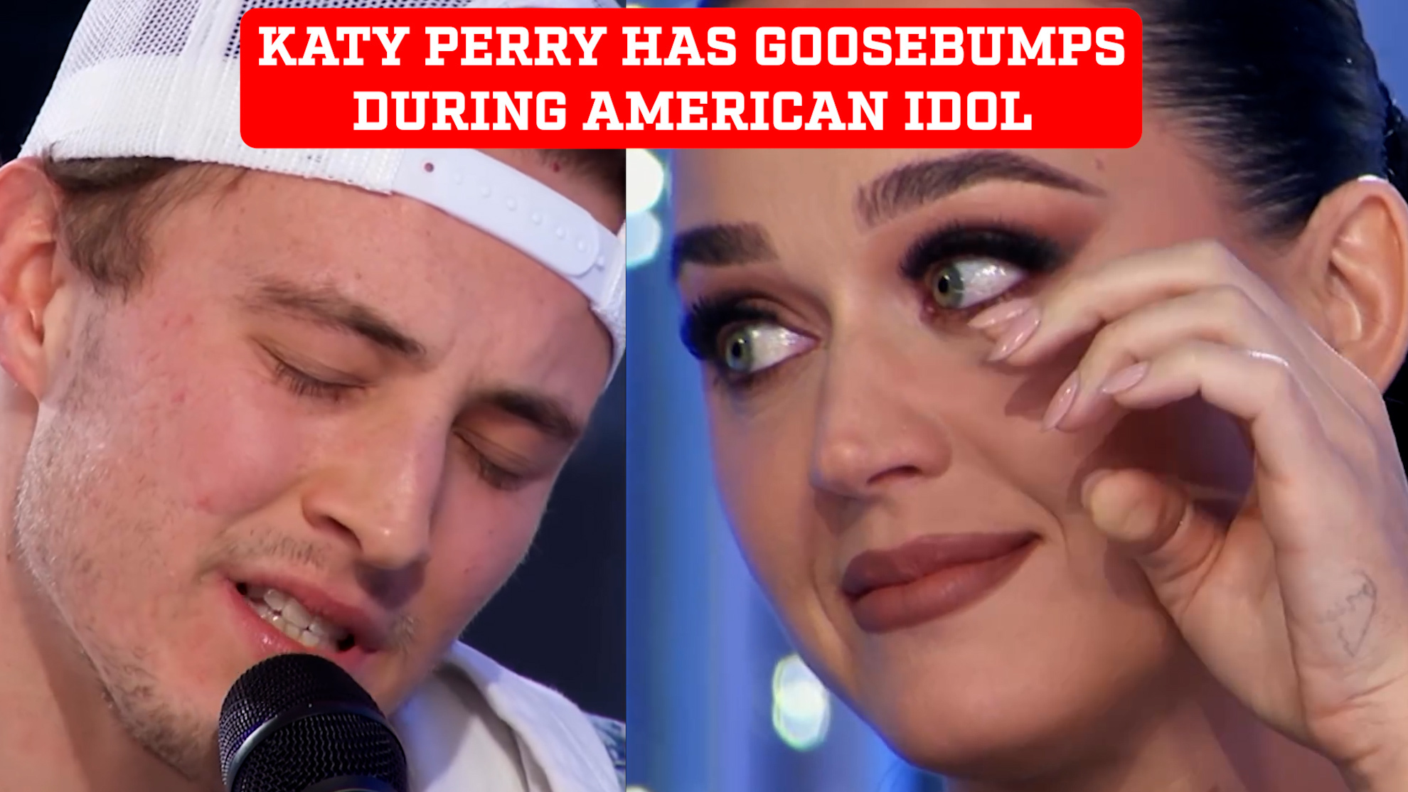 Katy Perry has goosebumps during American Idol audition